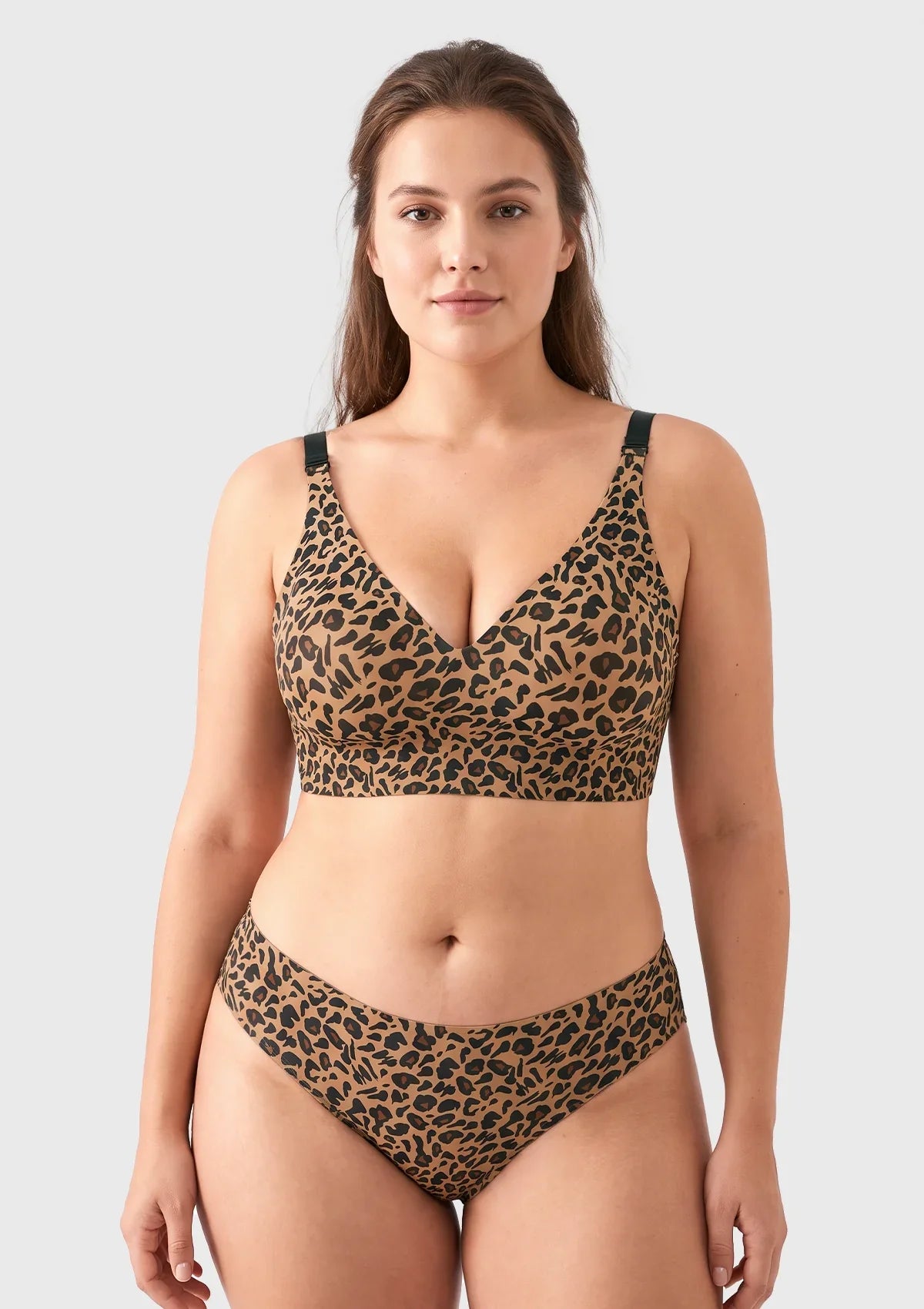 V-Neck Seamless Wireless Push Up Support Multi-way Strap Bra - HSIA