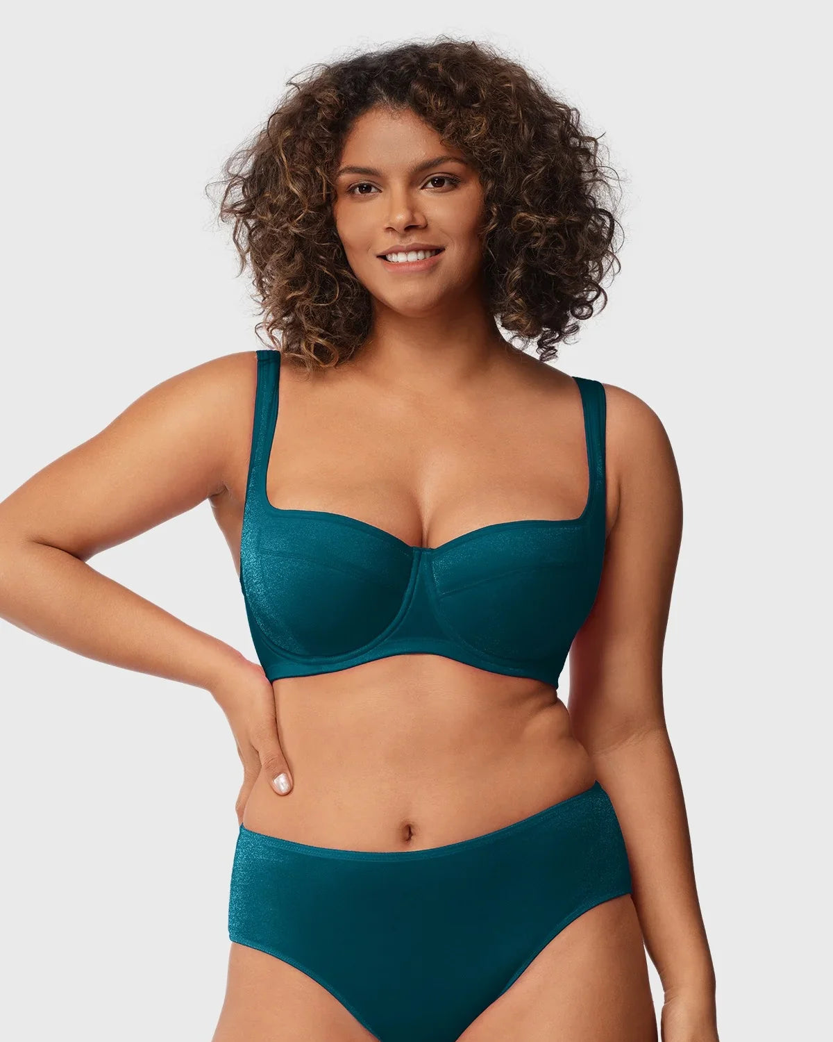 Starry Night Lightly Lined Lightly Padded Plus Size Balconette Bra - HSIA