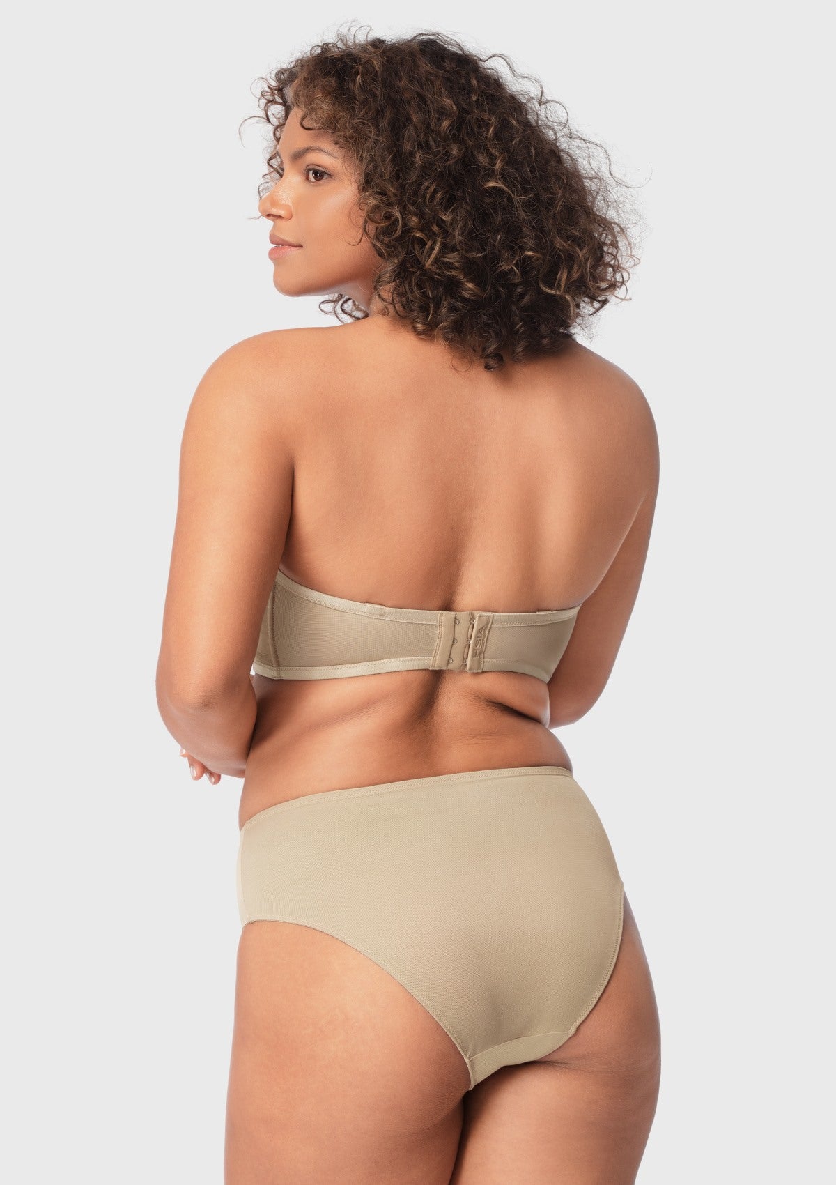 Bella Sheer Mesh Unlined Underwire Strapless Balconette Bra - HSIA
