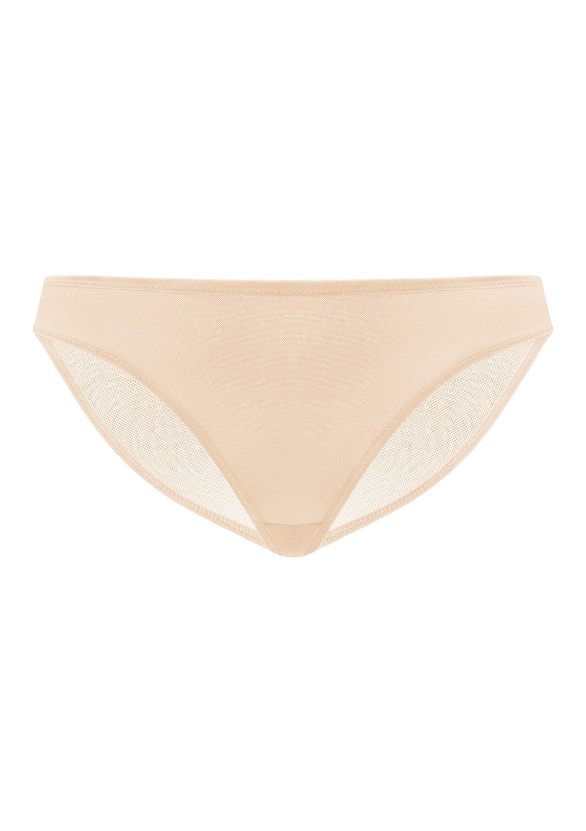 Billie Smooth Beige Sheer Mesh Bikini Underwear - HSIA