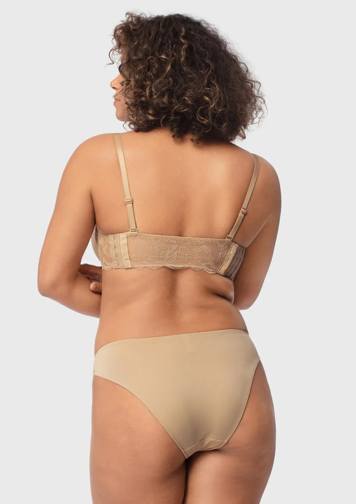Blossom Mist Lace Trim Clear Back Strap Convertible Strapless Bra - HSIA