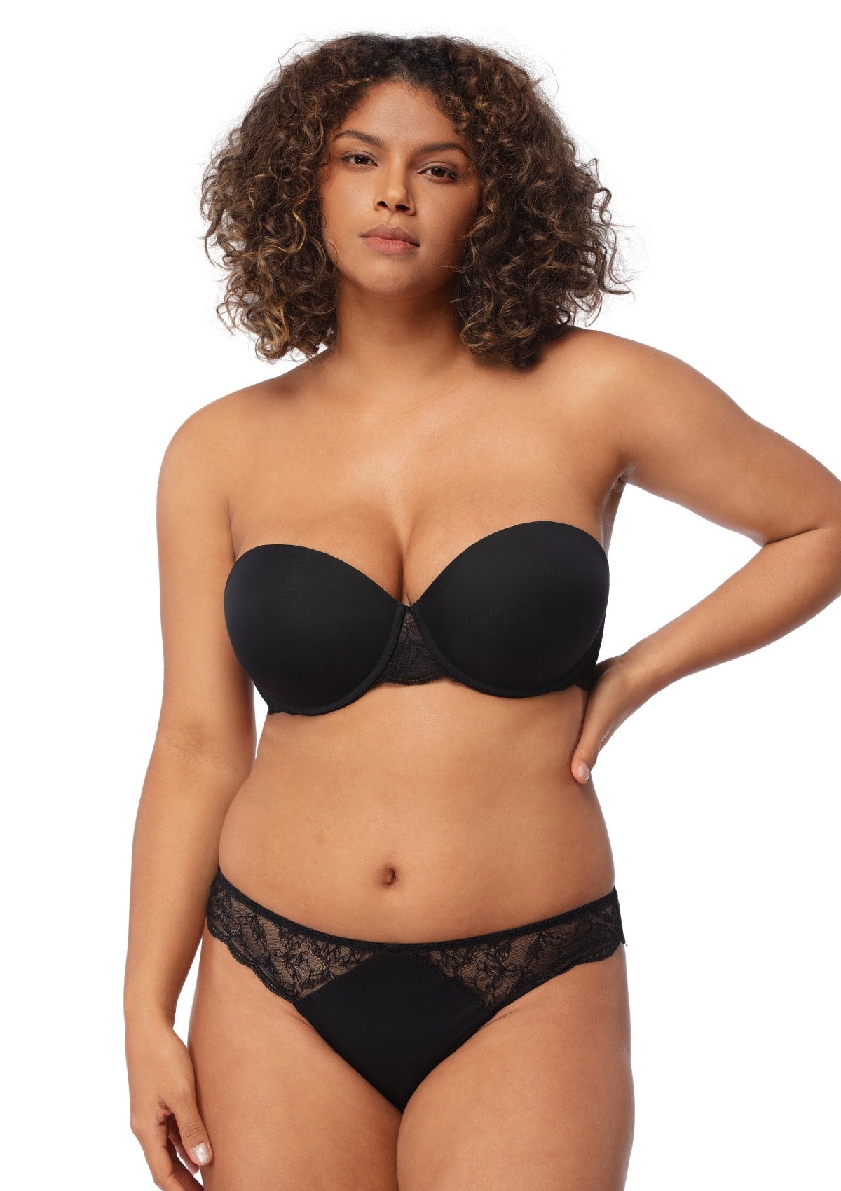 Blossom Mist Lace Trim Clear Back Strap Convertible Strapless Bra - HSIA