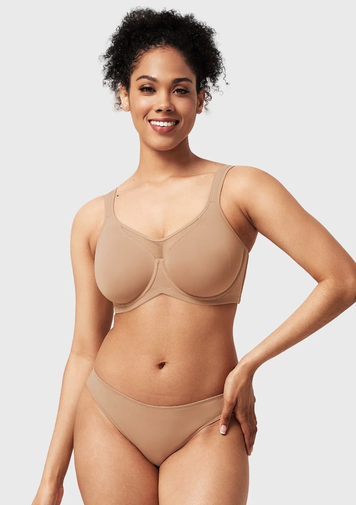 (Cardi B recommends)CoolComfort Smoothing Unlined Minimizer Underwire Bra - HSIA