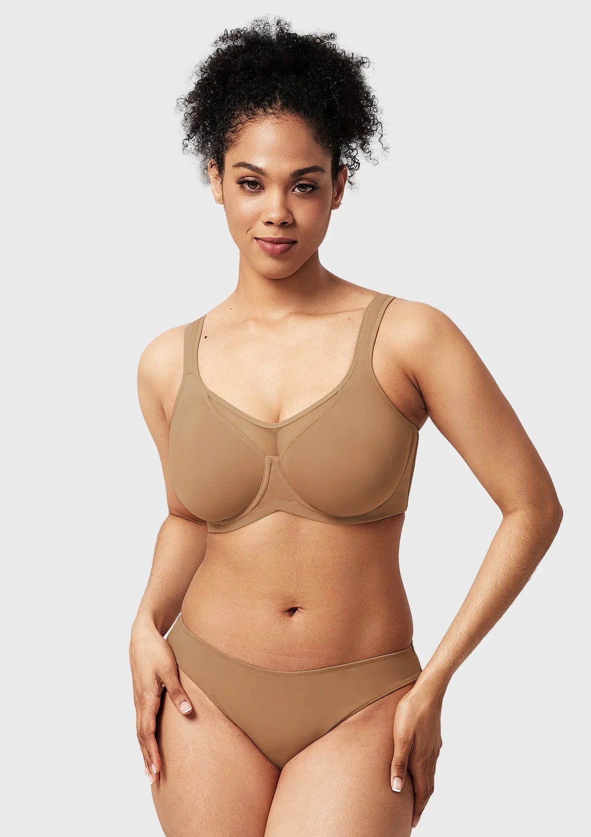 (Cardi B recommends)CoolComfort Smoothing Full Coverage Unlined Underwire Minimizer Bra - HSIA