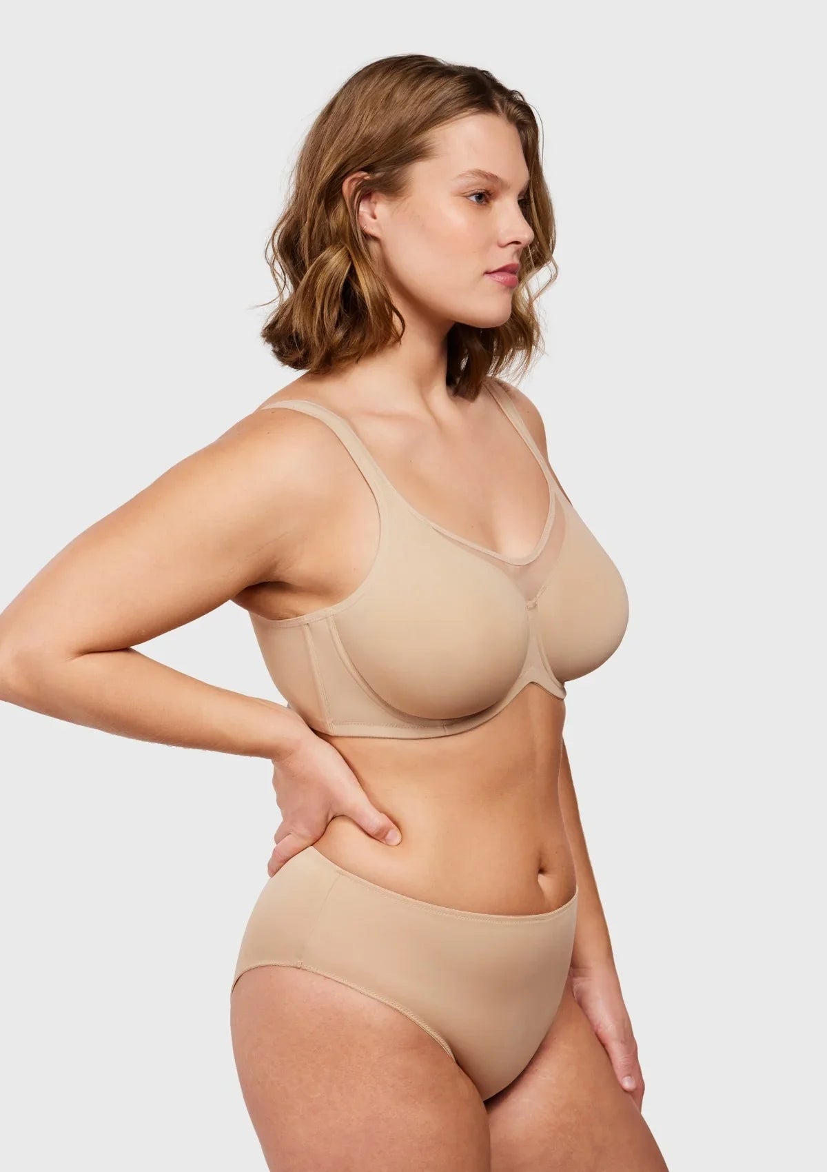 (Cardi B recommends)CoolComfort Smoothing Unlined Minimizer Underwire Bra - HSIA