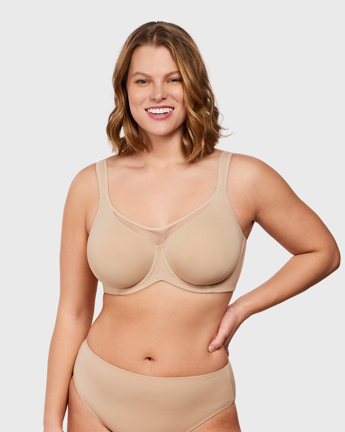 (Cardi B recommends)CoolComfort Smoothing Unlined Minimizer Underwire Bra - HSIA