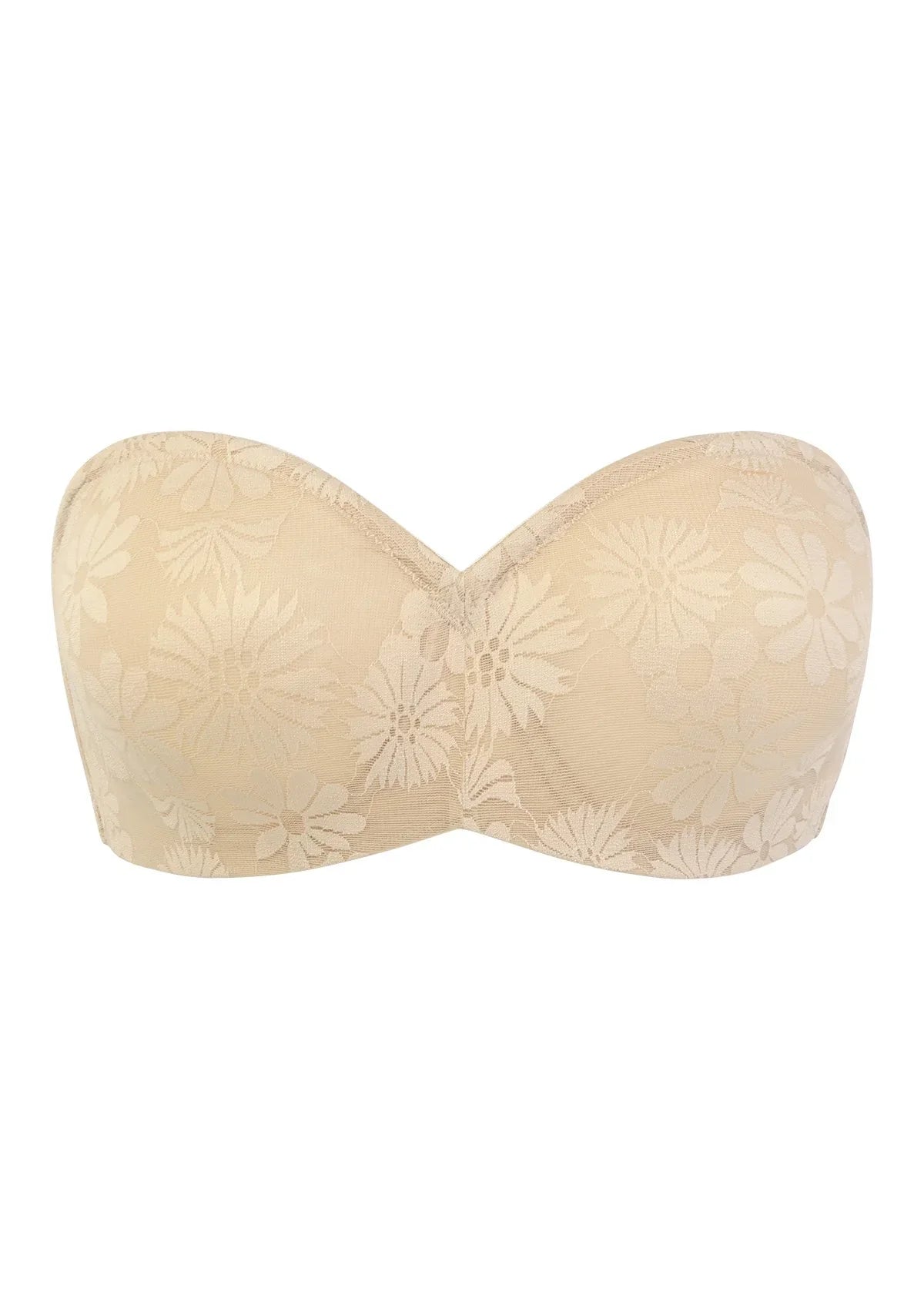 Daisy Lace Non-padded Strapless Minimizer Underwire Bra - HSIA