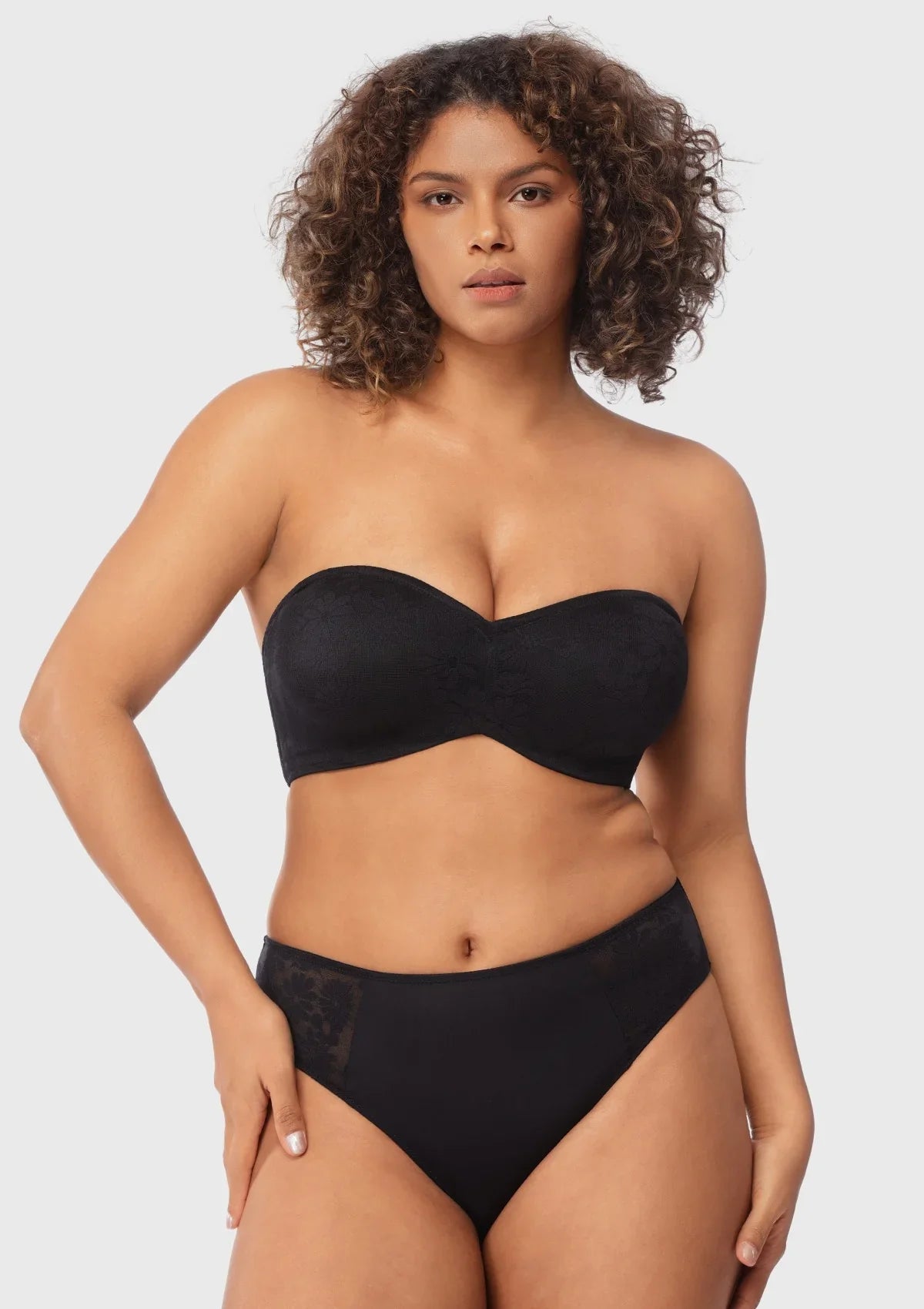 Daisy Lace Non-padded Strapless Minimizer Underwire Bra - HSIA