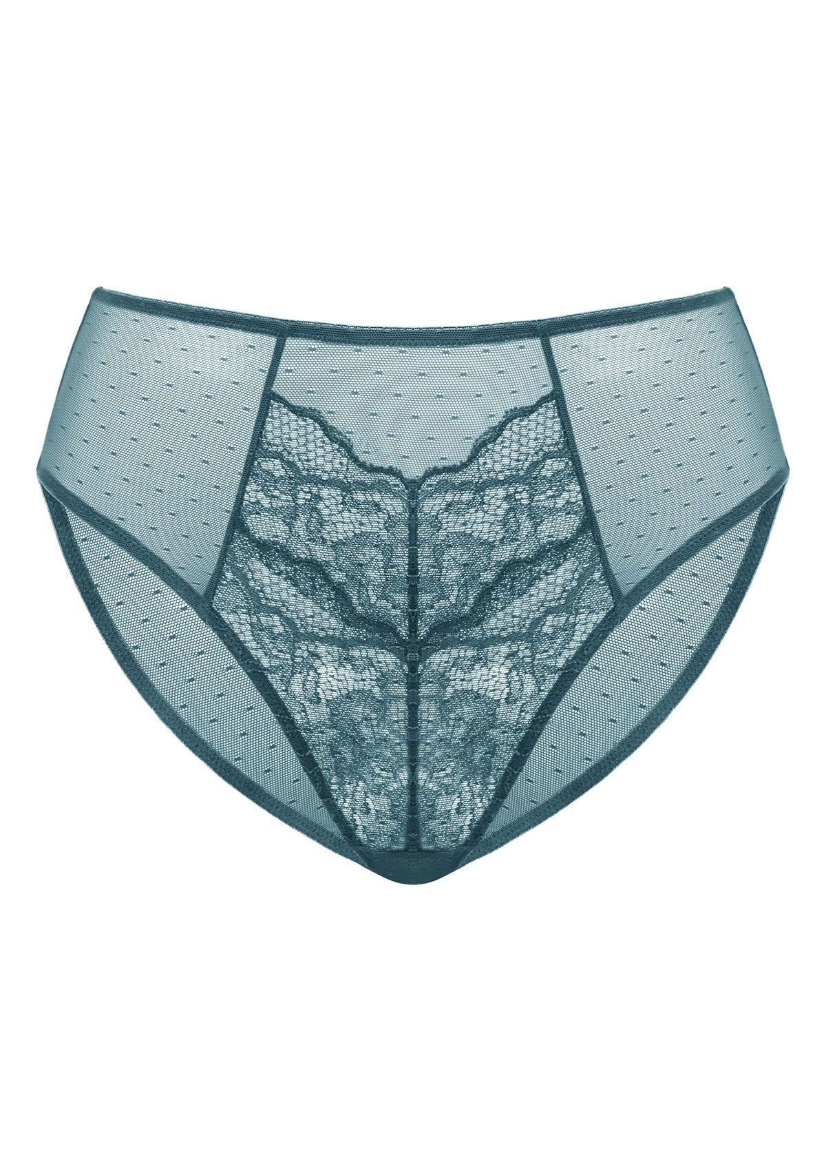 Enchante High-Rise Balsam Blue Lace Brief Underwear - HSIA