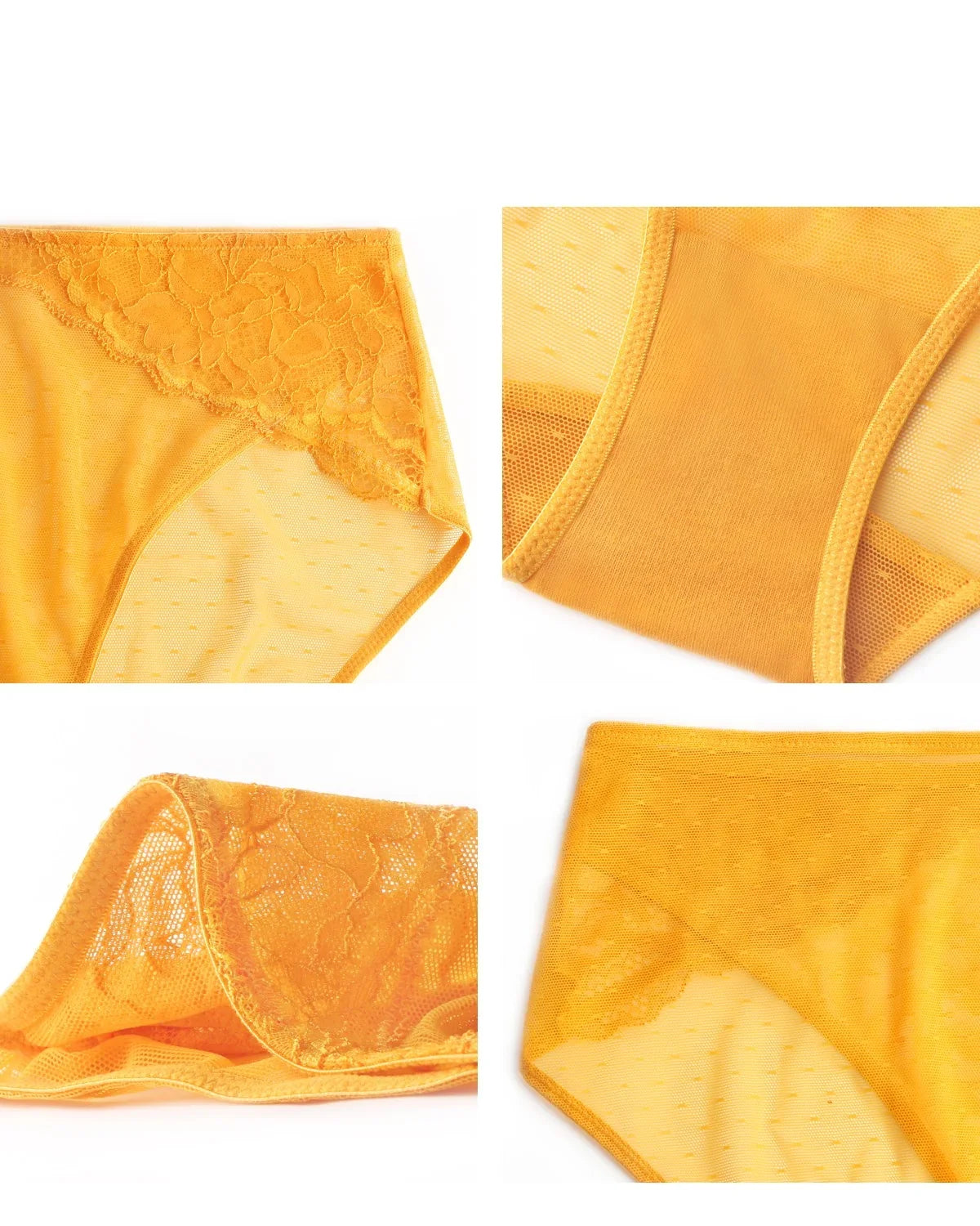 Enchante High-Rise Cadmium Yellow Mesh Brief Underwear - HSIA