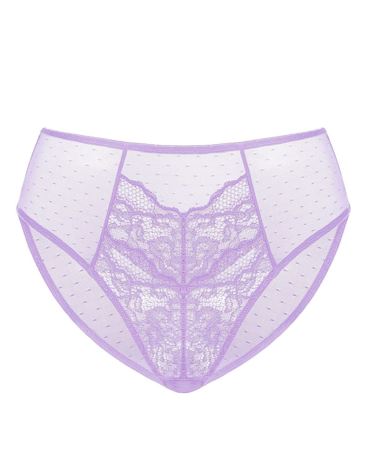 Enchante High-Rise Purple Lace Brief Underwear - HSIA