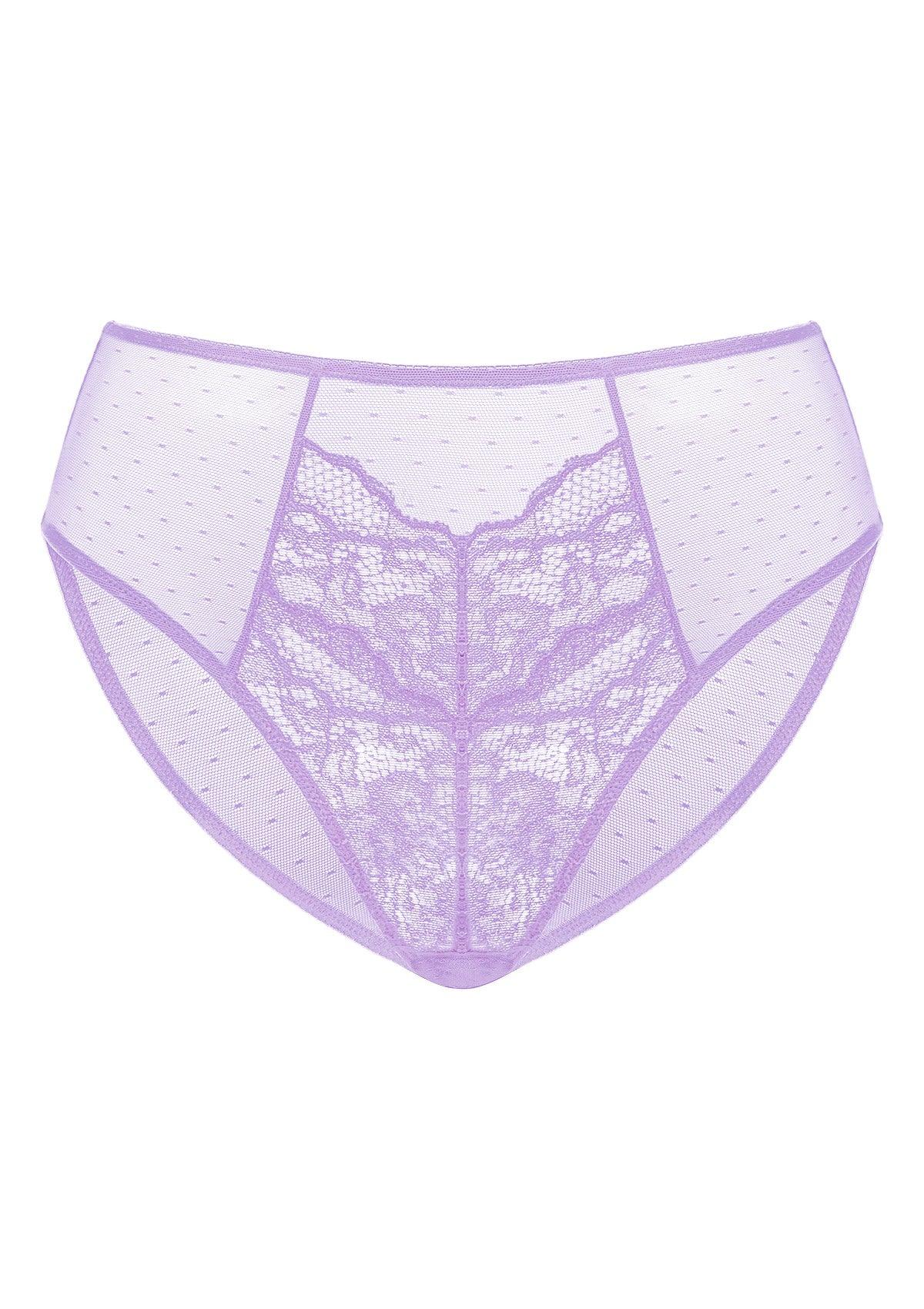 Enchante High-Rise Purple Lace Brief Underwear - HSIA