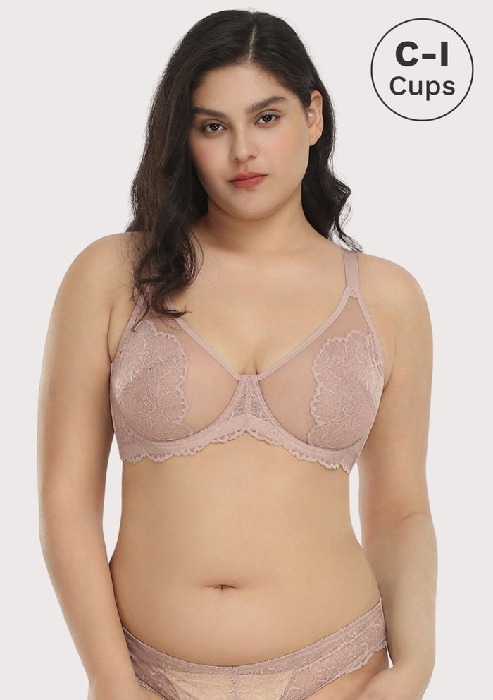 HSIA Blossom Pink Unlined Lace Bra - HSIA