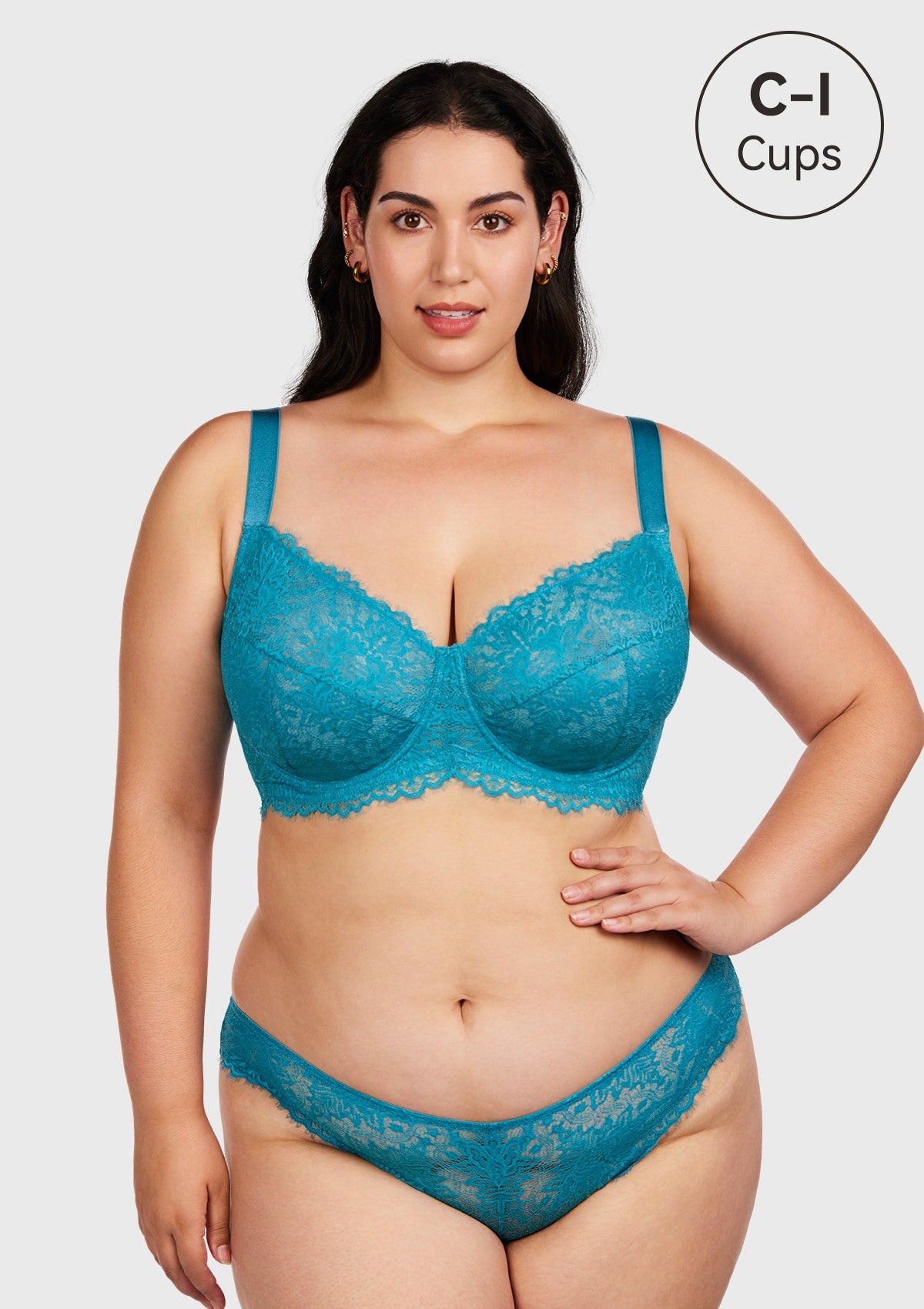 HSIA Horizon Blue Sunflower Underwire Lace Bra - HSIA