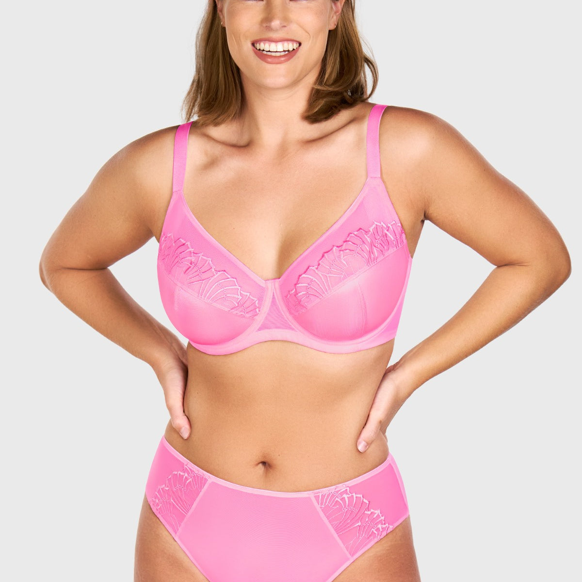 HSlA Pearl Shimmer Unlined Plus Size Full Coverage Underwire Comfortable Bra - HSIA