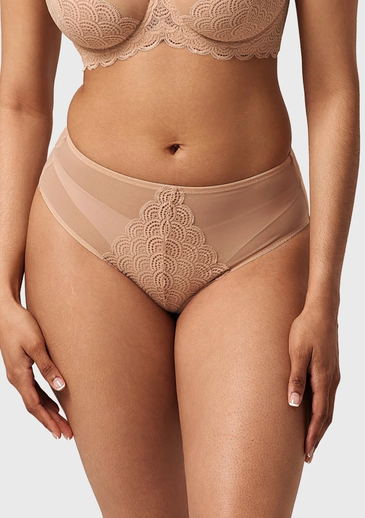 Mermaid High-Rise Natural Nude Lace Brief Underwear - HSIA