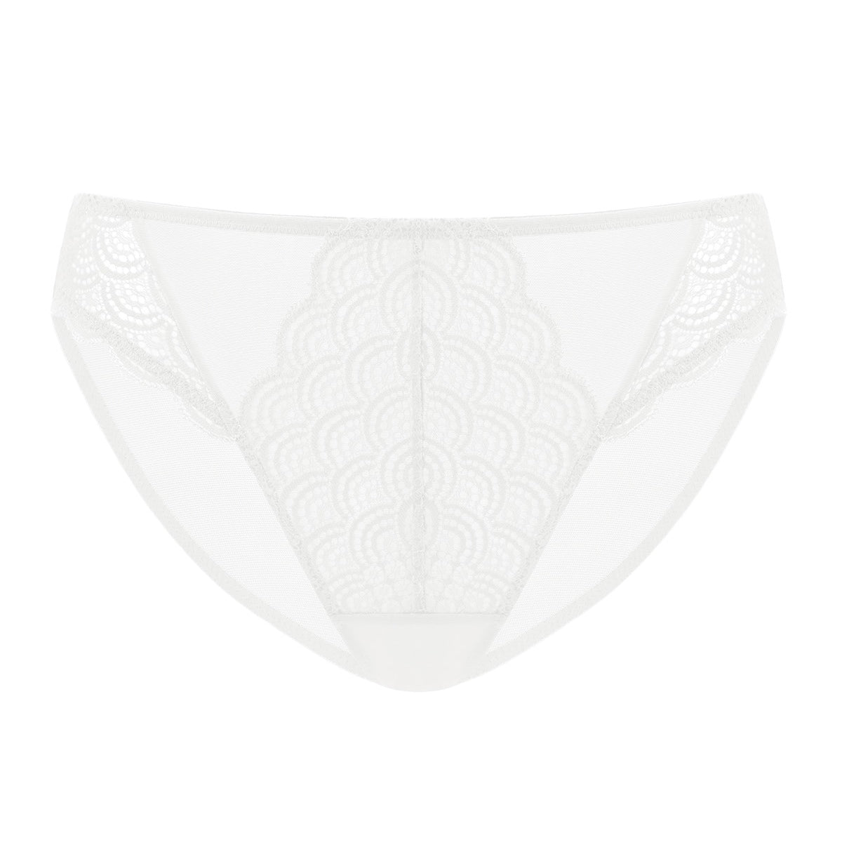 Mermaid Scales Soft Lace Mid-Rise Bikini Underwear - HSIA