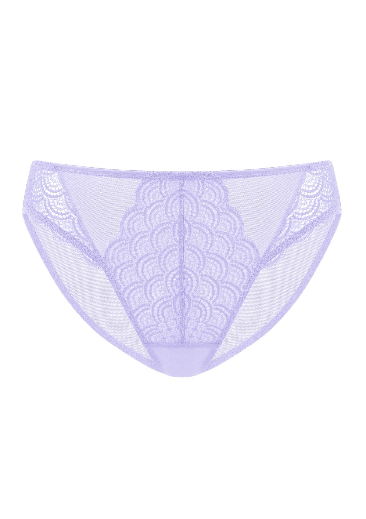 Mermaid Scales Soft Lace Mid-Rise Bikini Underwear - HSIA