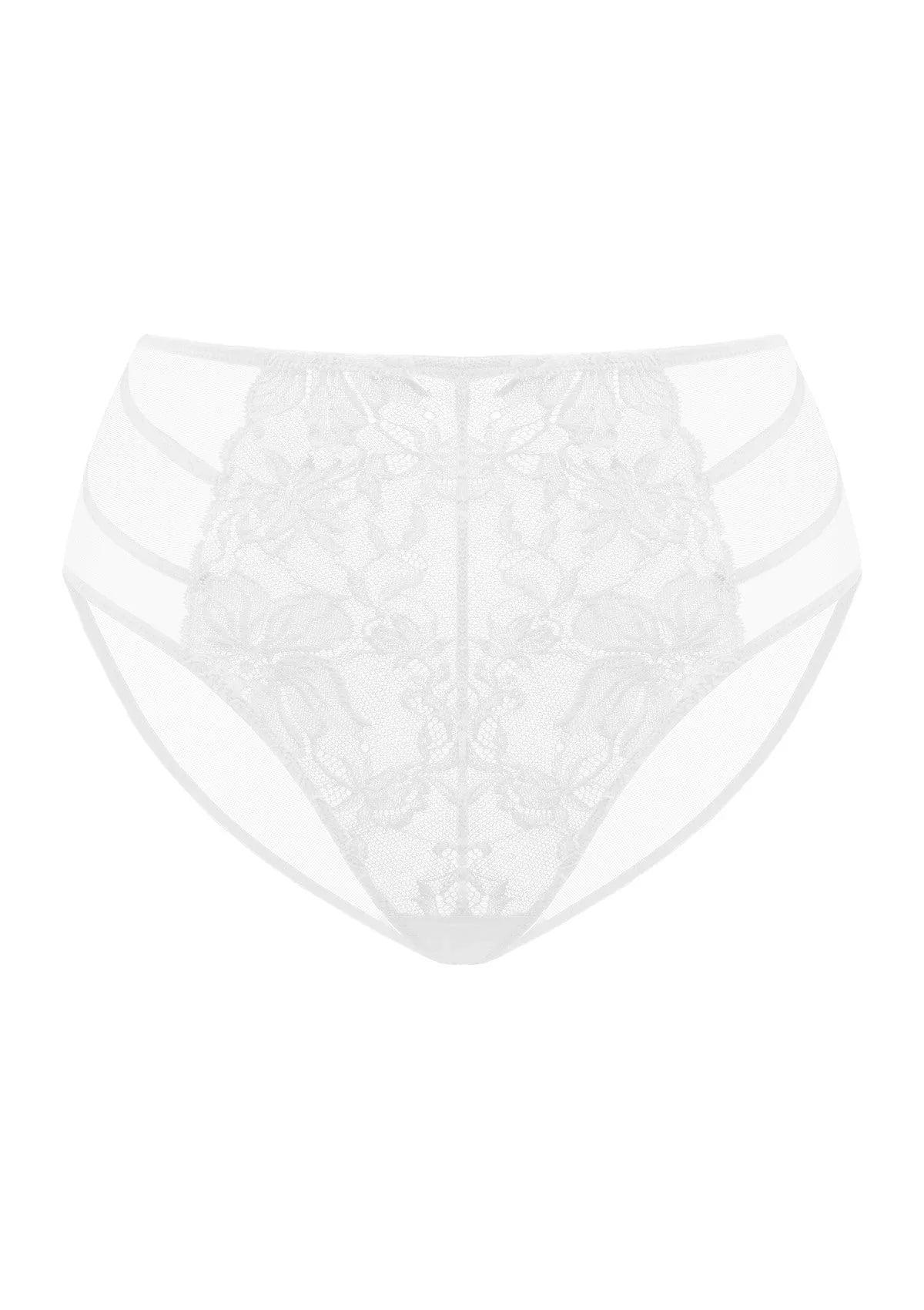 Pretty In Petals White High-Rise Lace Brief Underwear - HSIA