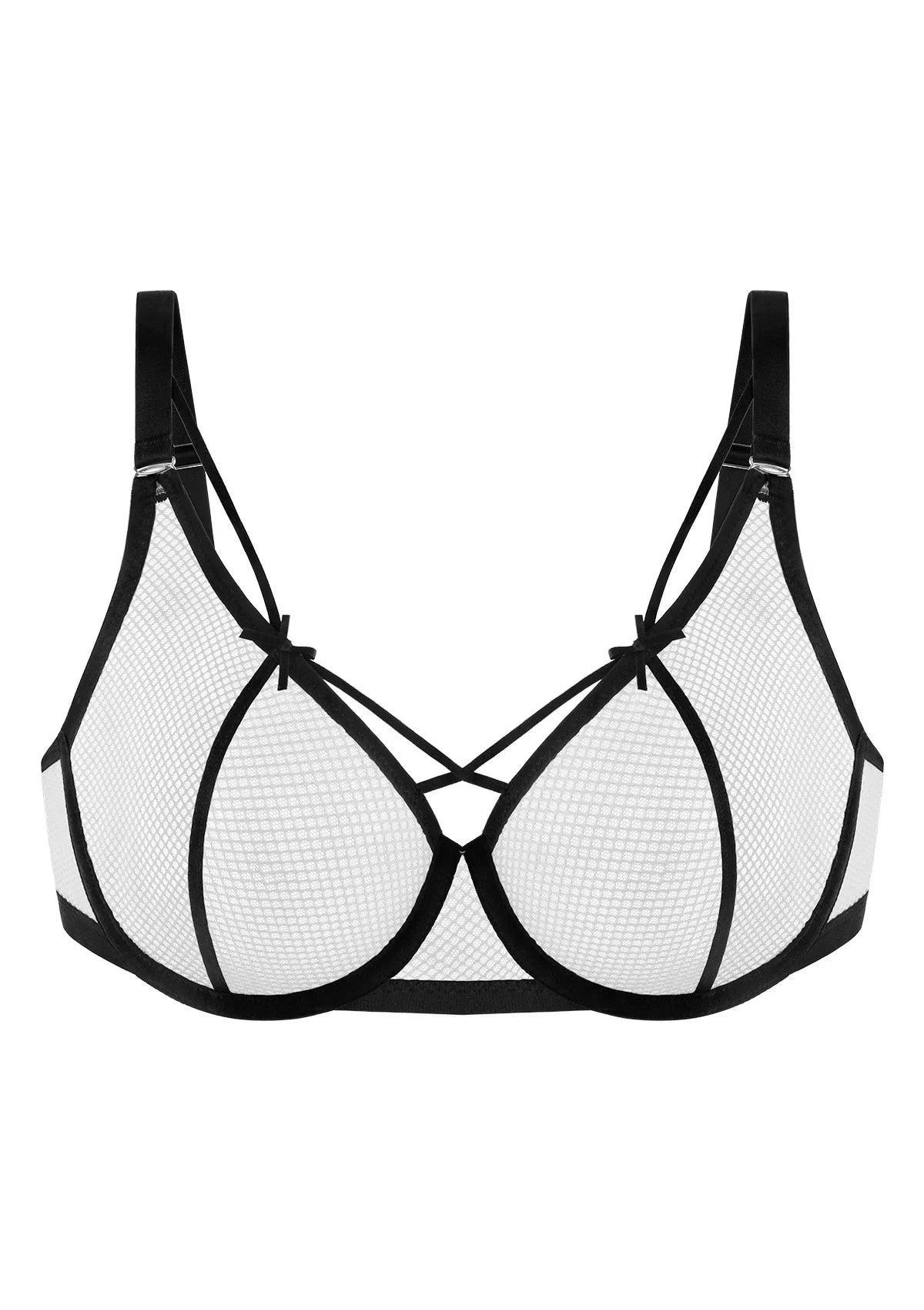 Punk Chic Strappy Unlined Balconette Bra - HSIA