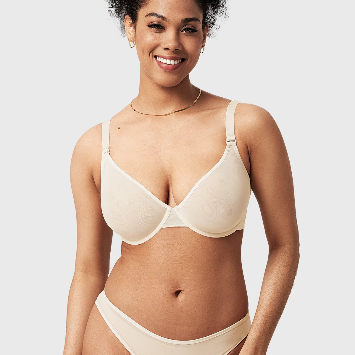 Seraphina Unlined Underwire Sheer Mesh Bra - HSIA