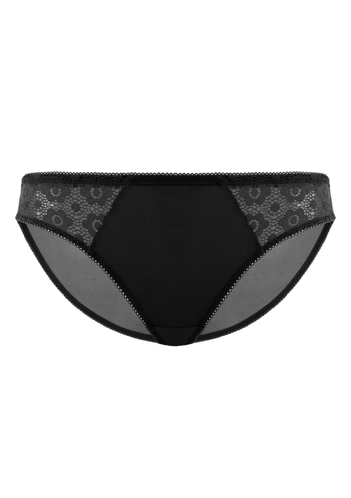 Serena Comfort Black Lace Trim Bikini Underwear - HSIA