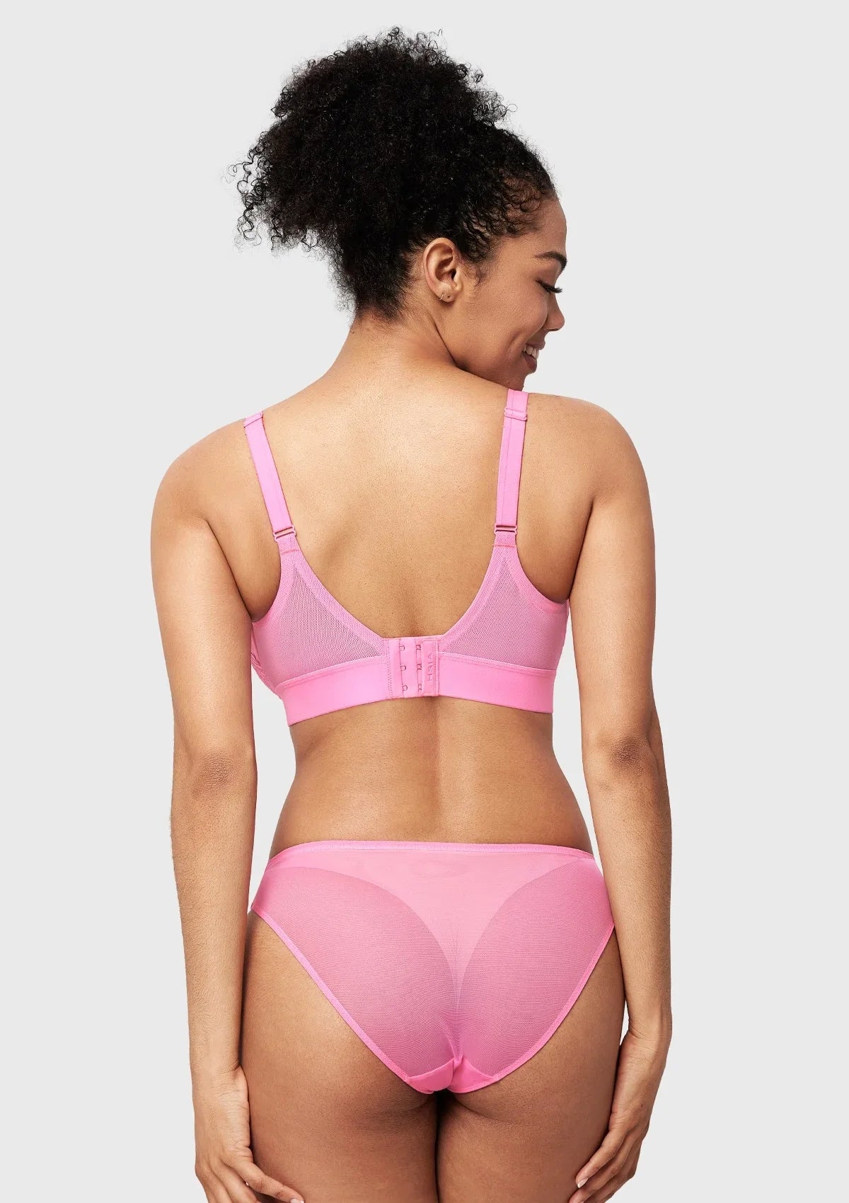 Serenata Flora Linear Lace Sheer Mesh Full Coverage Unlined Underwire Bra - HSIA