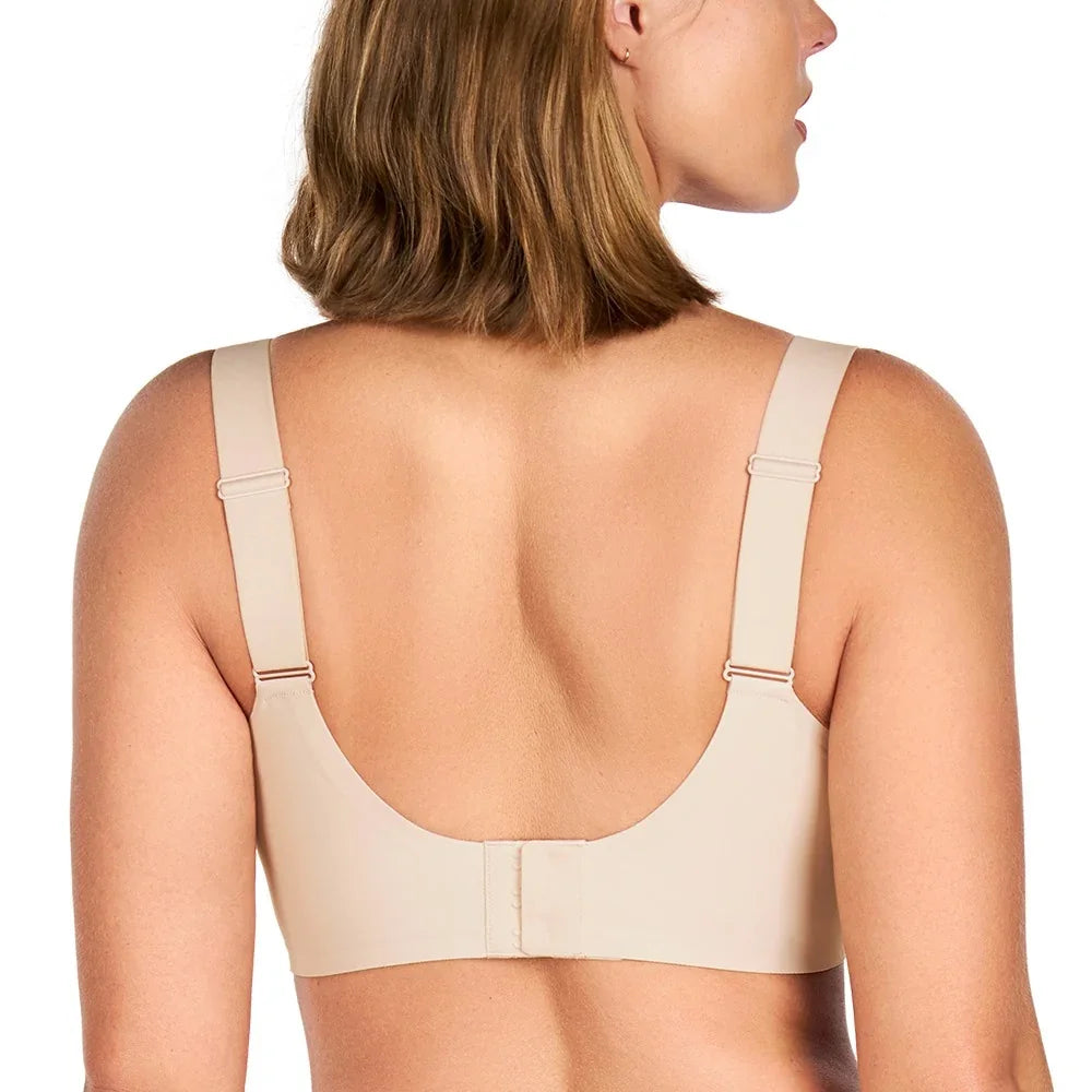 Songful CloudSoft Mesh Plus Size V-Neck Wireless Ultimate Comfort Seamless T-shirt Bra - HSIA