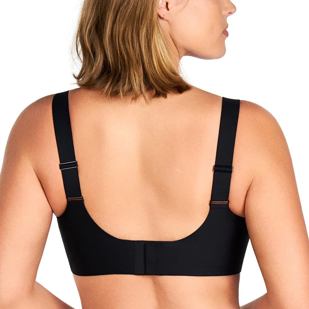 Songful CloudSoft Mesh Plus Size V-Neck Wireless Ultimate Comfort Seamless T-shirt Bra - HSIA