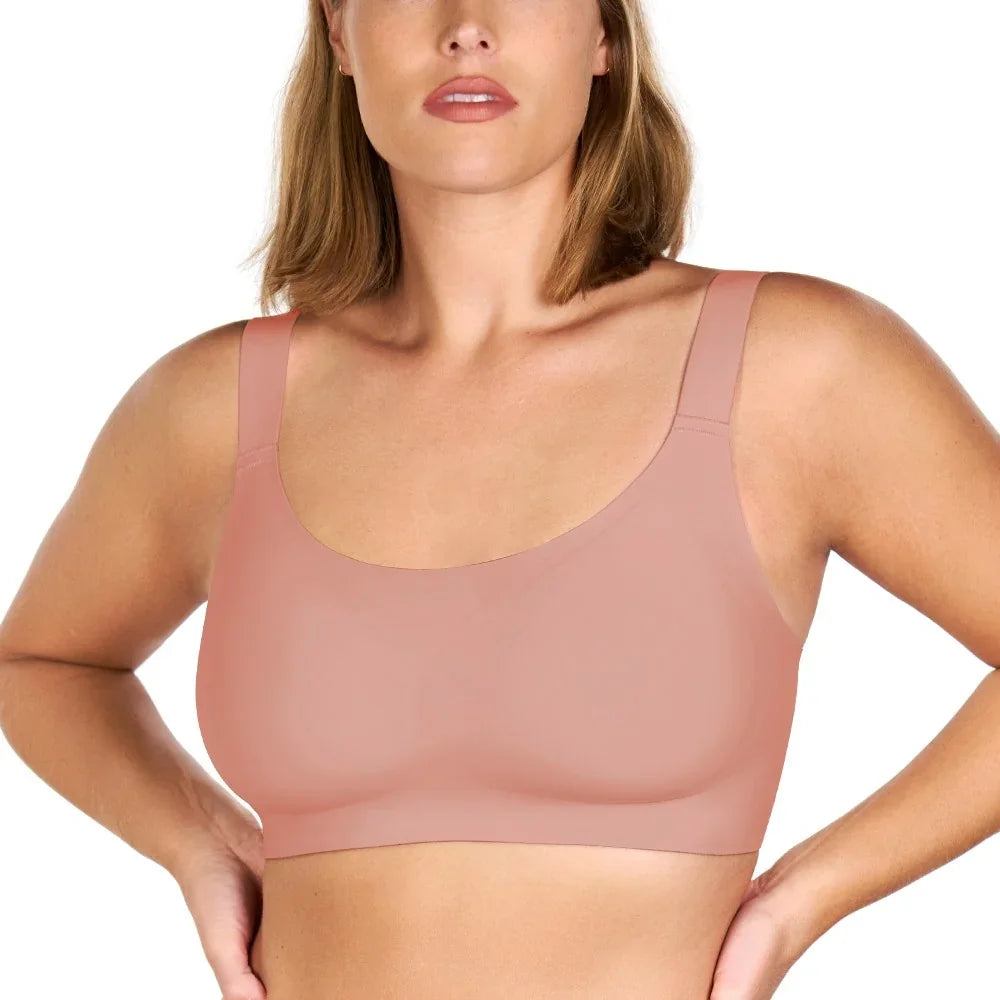 Songful Smooth Fit U-Neck Plus Size Wireless All-Day Comfort Full Coverage T-shirt Bra - HSIA