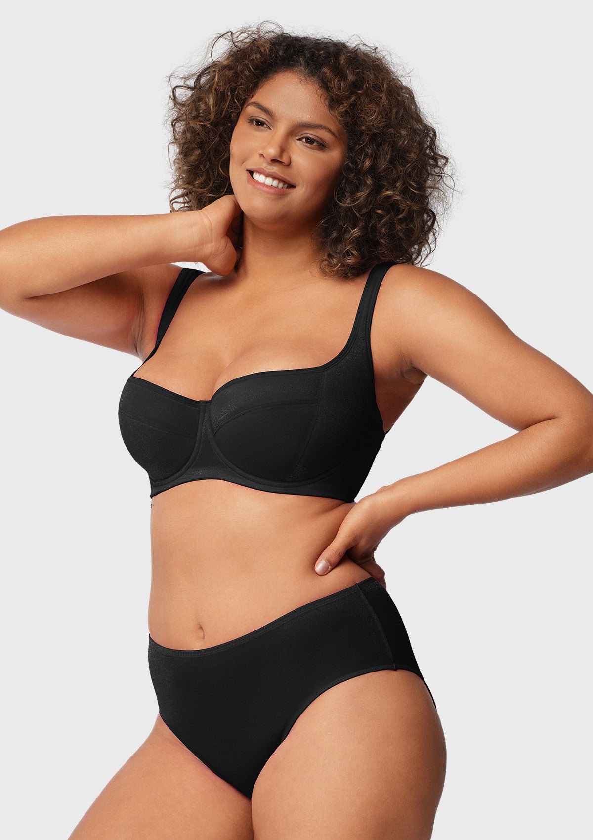 Starry Night Lightly Lined Lightly Padded Plus Size Balconette Bra - HSIA