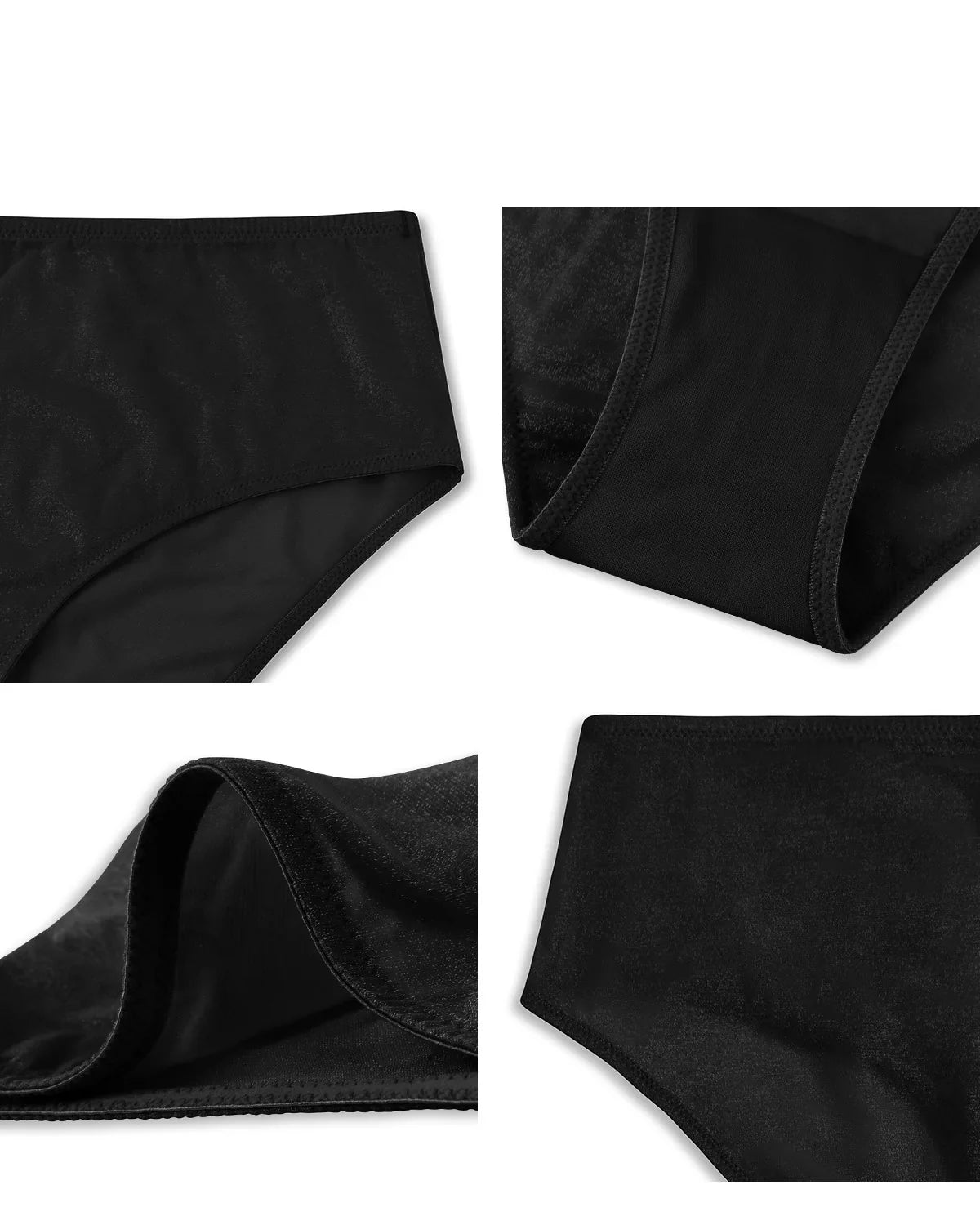 Starry Night Black Mesh High-Rise Brief Underwear - HSIA