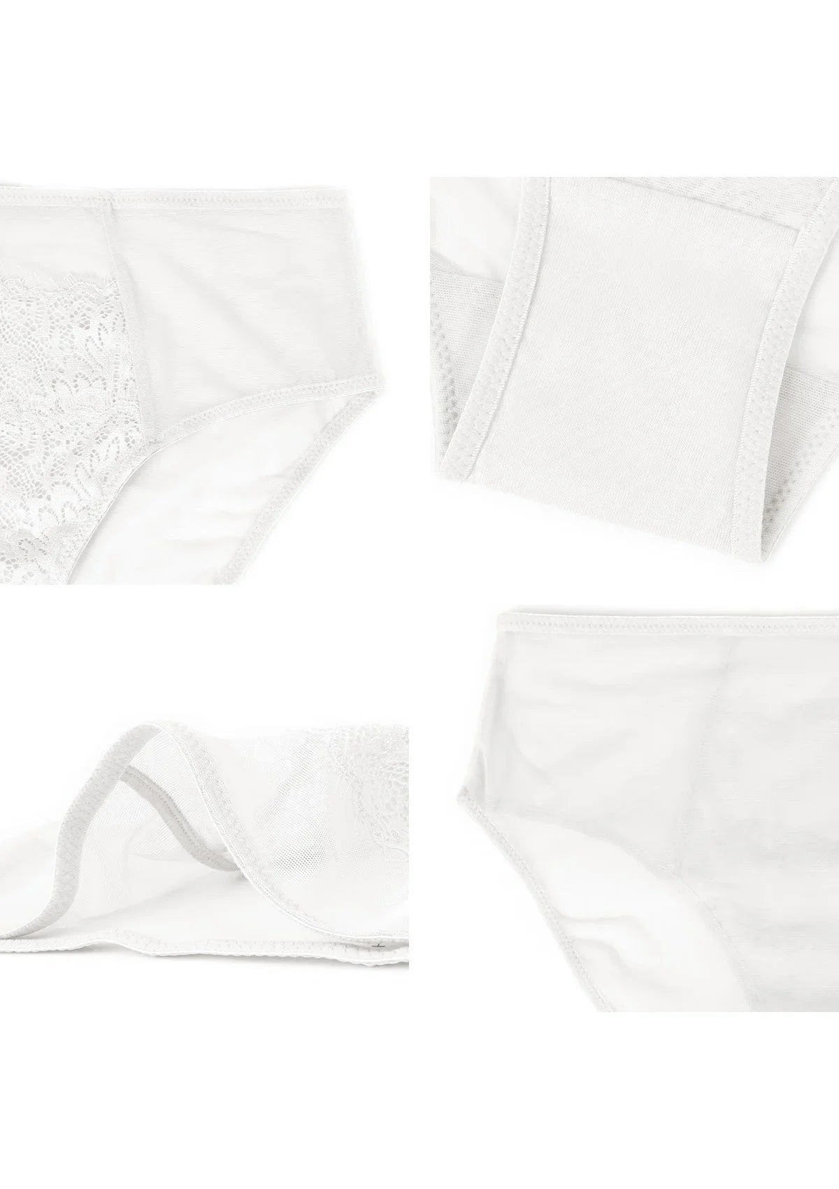 Sunflower High-Rise White Lace Brief Underwear - HSIA