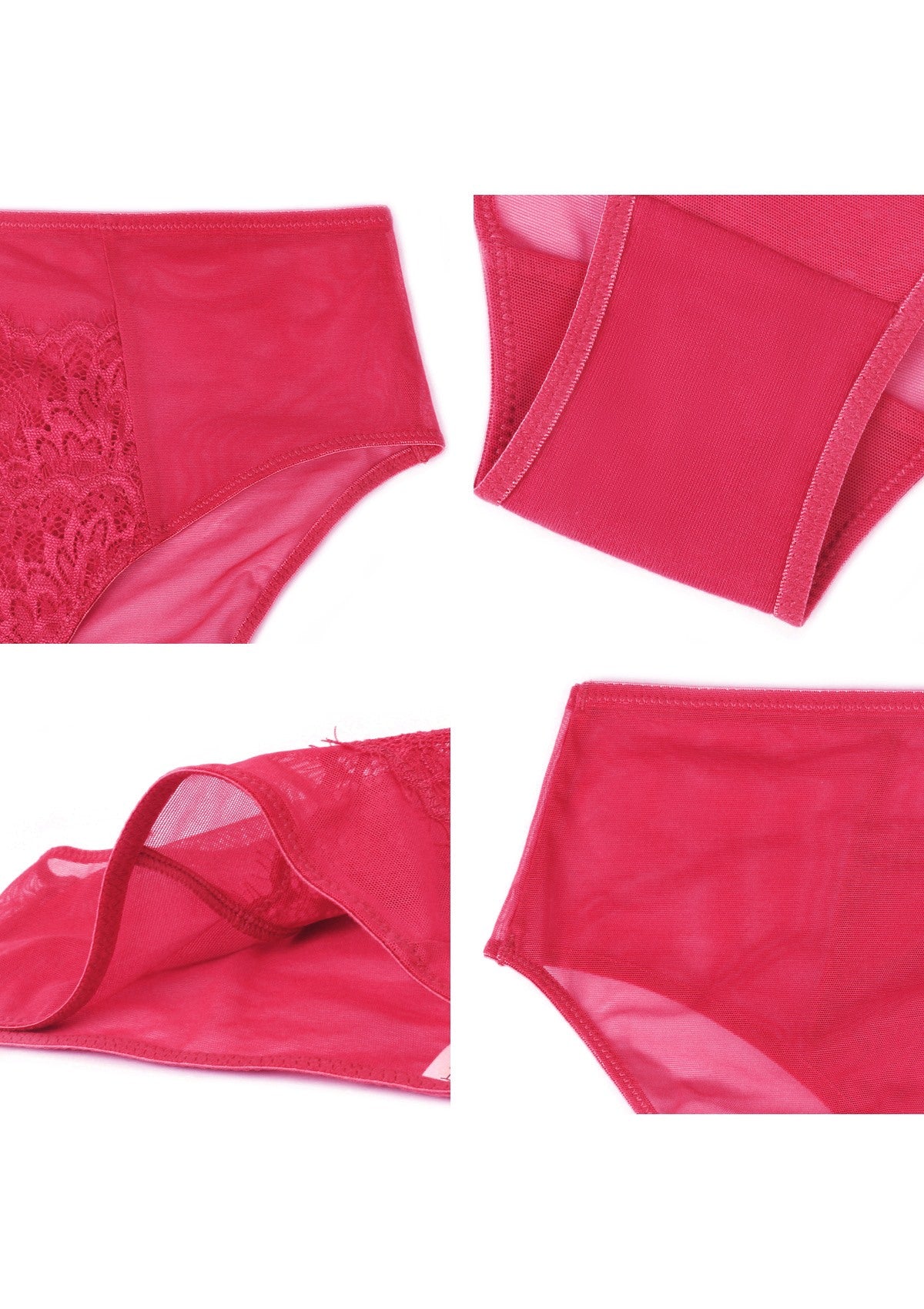 Sunflower High-Rise Raspberry Lace Brief Underwear - HSIA