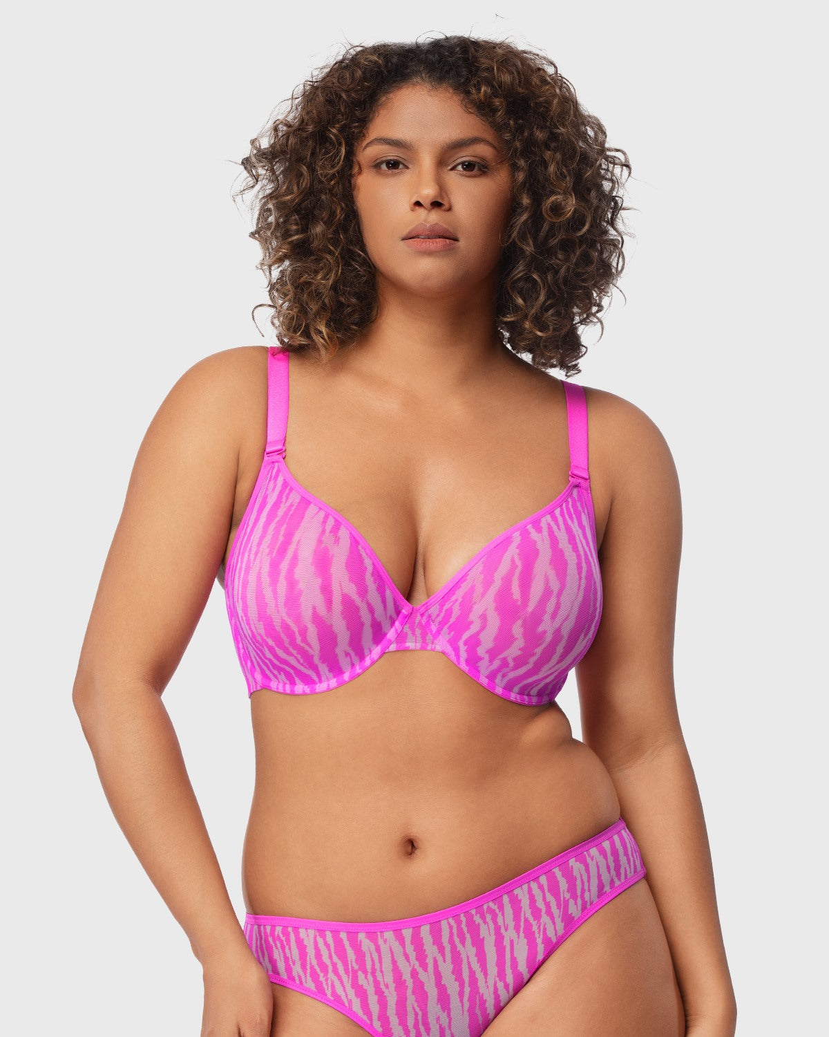 Zebra Wild Unlined Mesh Underwire Bra - HSIA