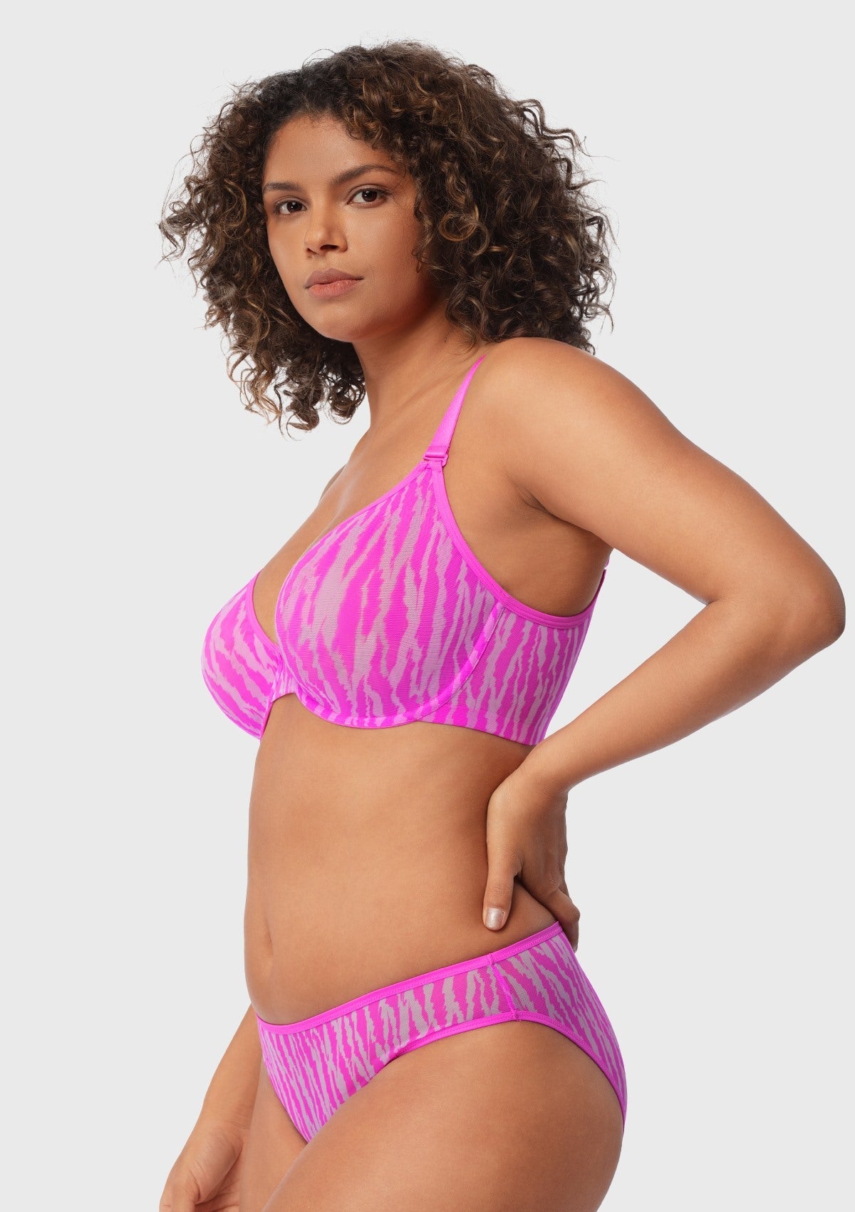 Zebra Wild Unlined Underwire Mesh Bra - HSIA