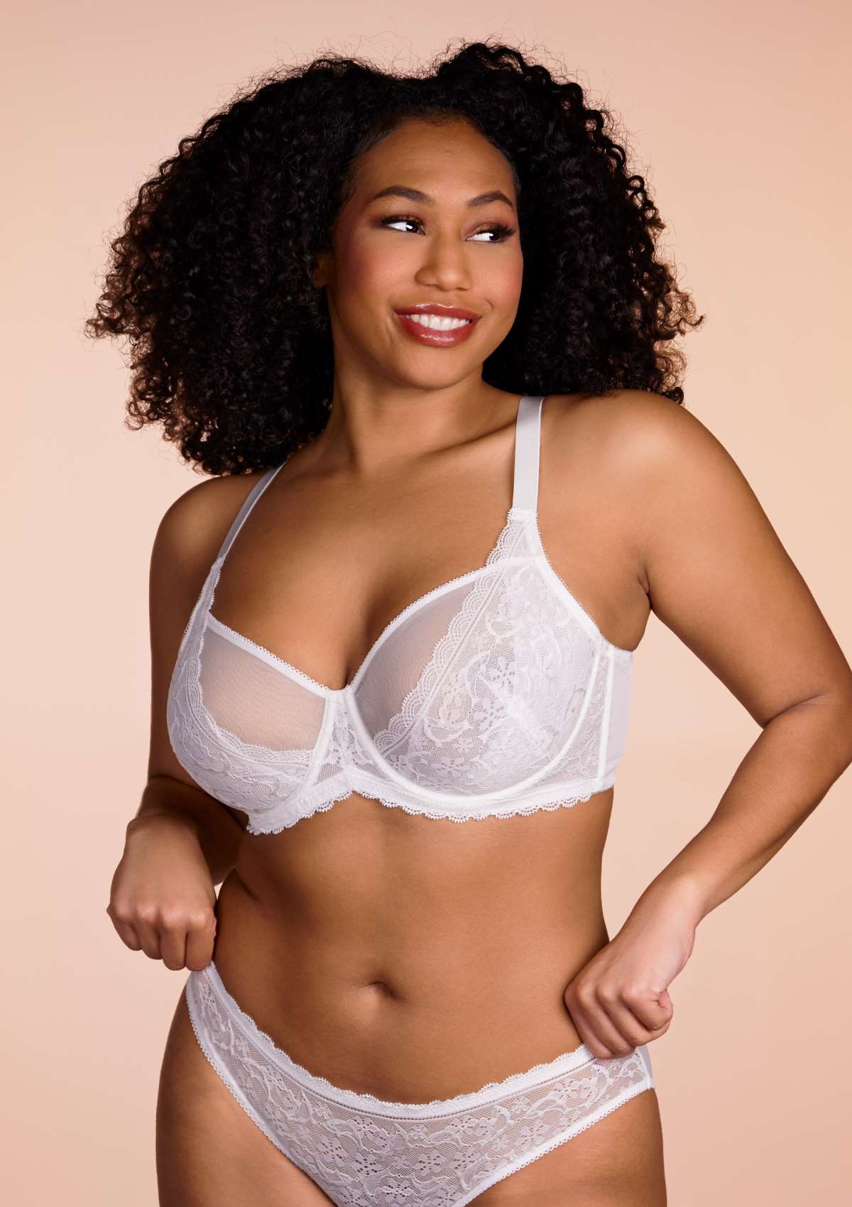Anemone Unlined Dolphin Lace Underwire Bra - HSIA