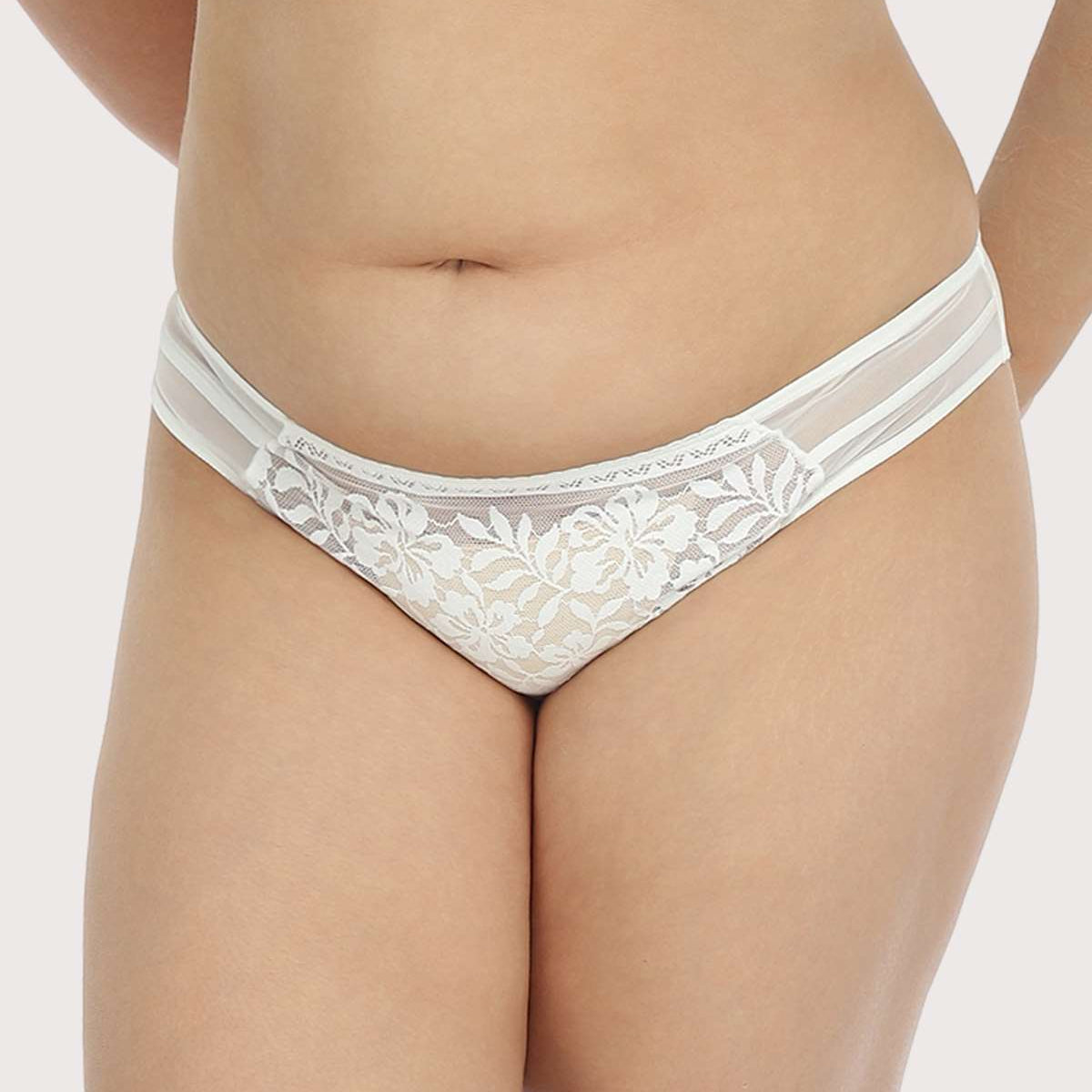 Gladioli White Floral Lace Bikini Underwear - HSIA