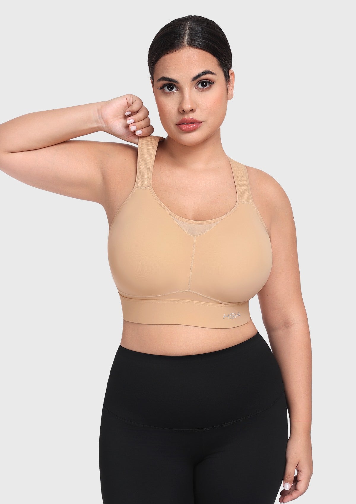 HSIA FlexCore High Impact Racerback Sports Bra Adjustable Support Full Coverage Fit - HSIA
