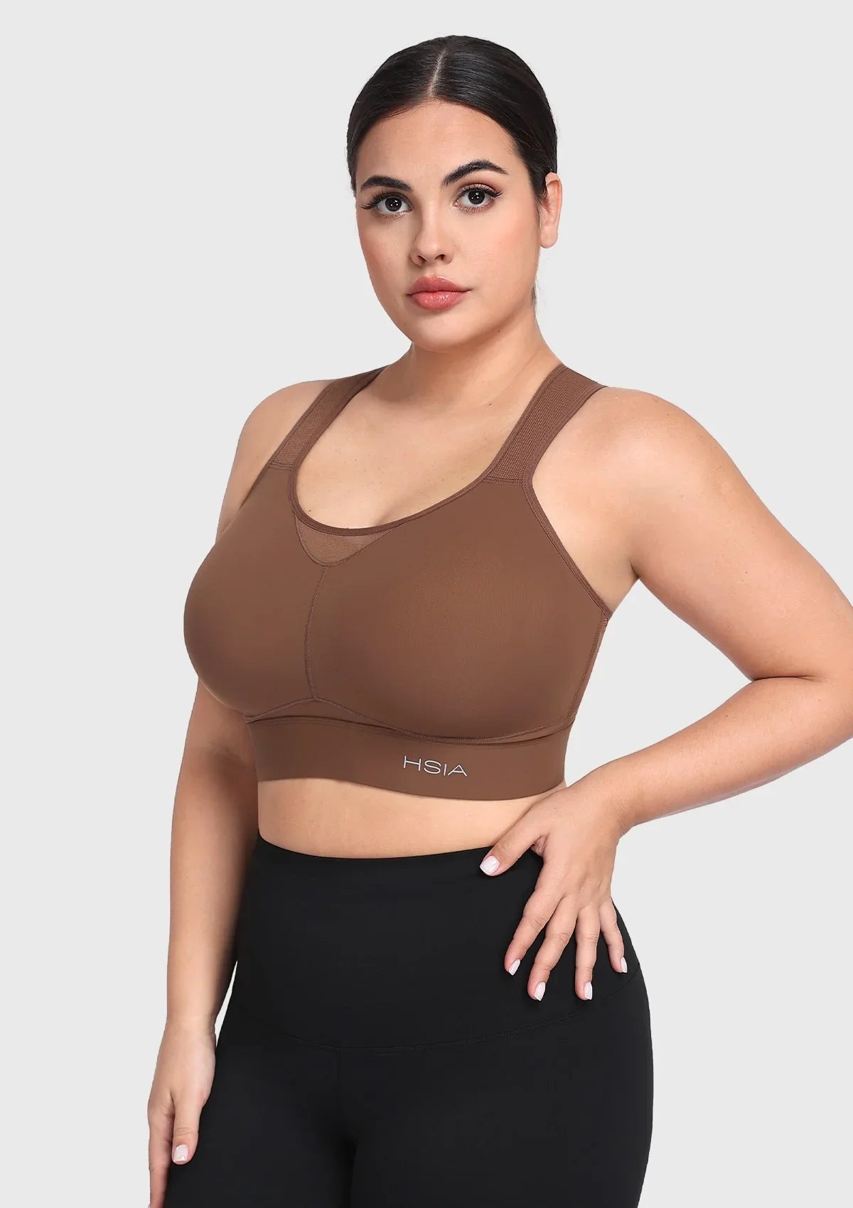 HSIA FlexCore High Impact Racerback Sports Bra Adjustable Support Full Coverage Fit - HSIA