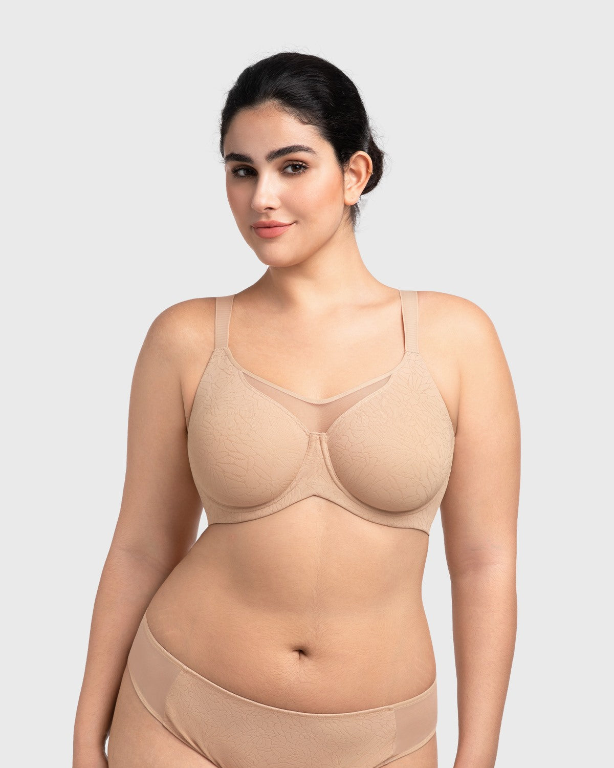 HSIA CoolComfort Plus Size Underwire Smoothing Wide Strap Full Coverage Unlined Minimizer T-shirt Bra - HSIA