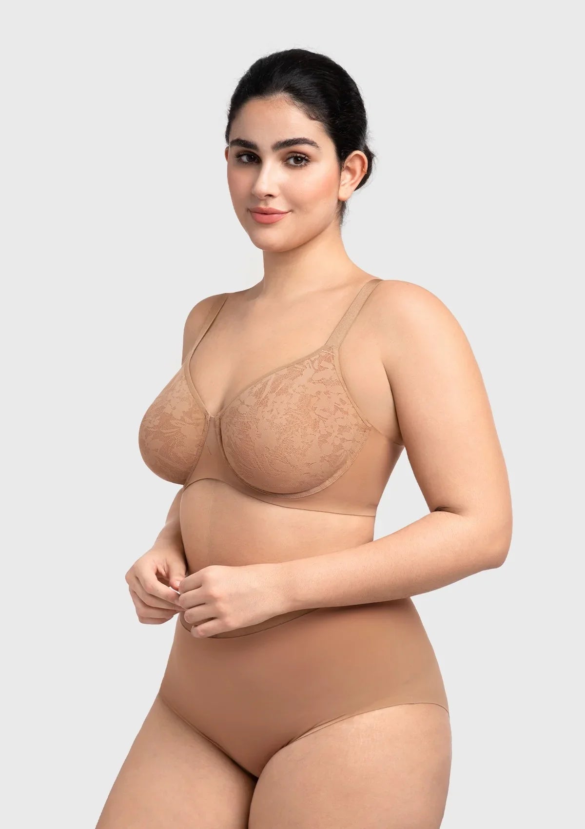 HSIA Auri Seamless Lace Support Bra Full Coverage Underwire Comfort Fit - HSIA