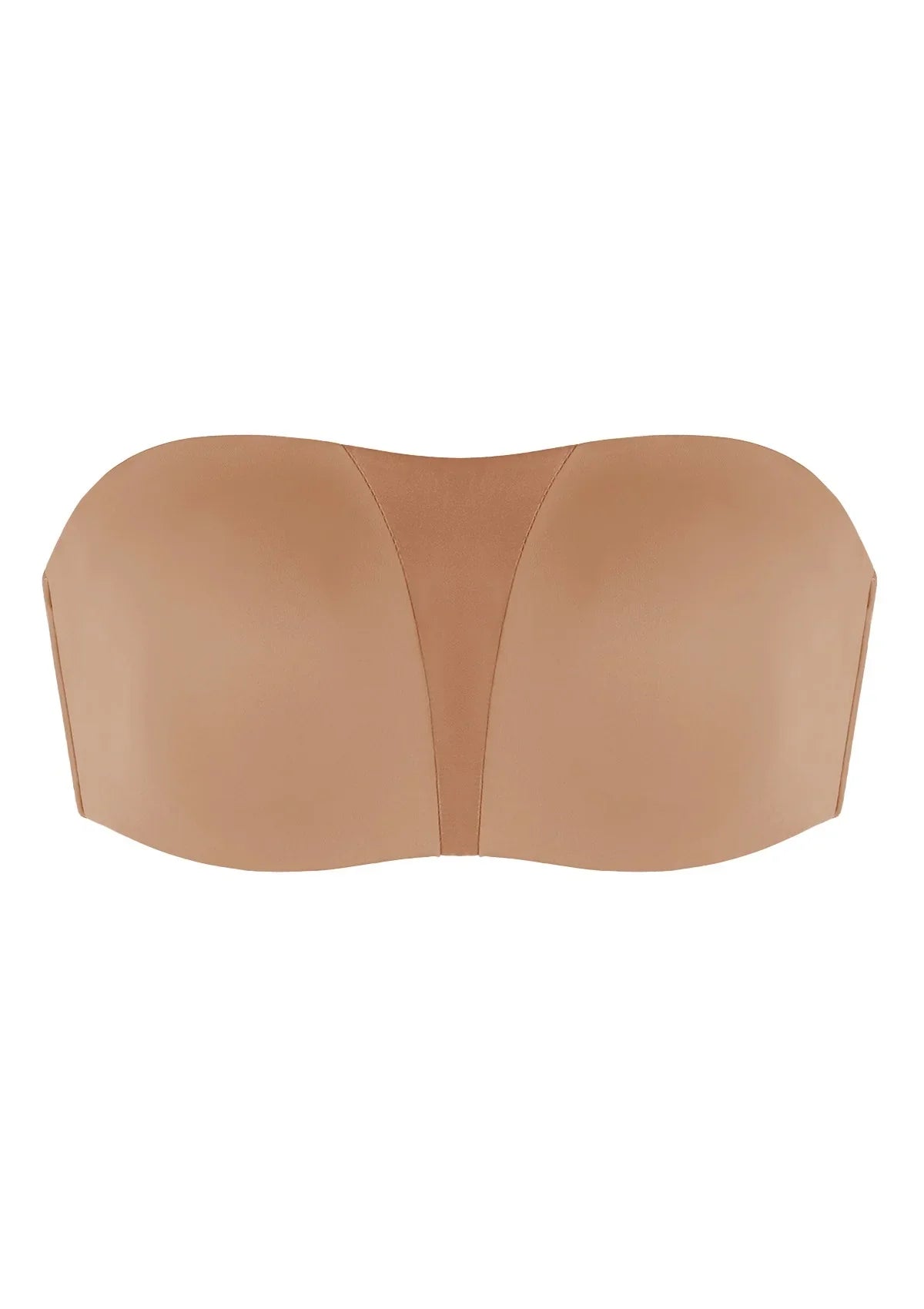 Fiery Unlined Seamless Comfort Underwire Plus Size Bandeau Strapless Coffee Bra - HSIA