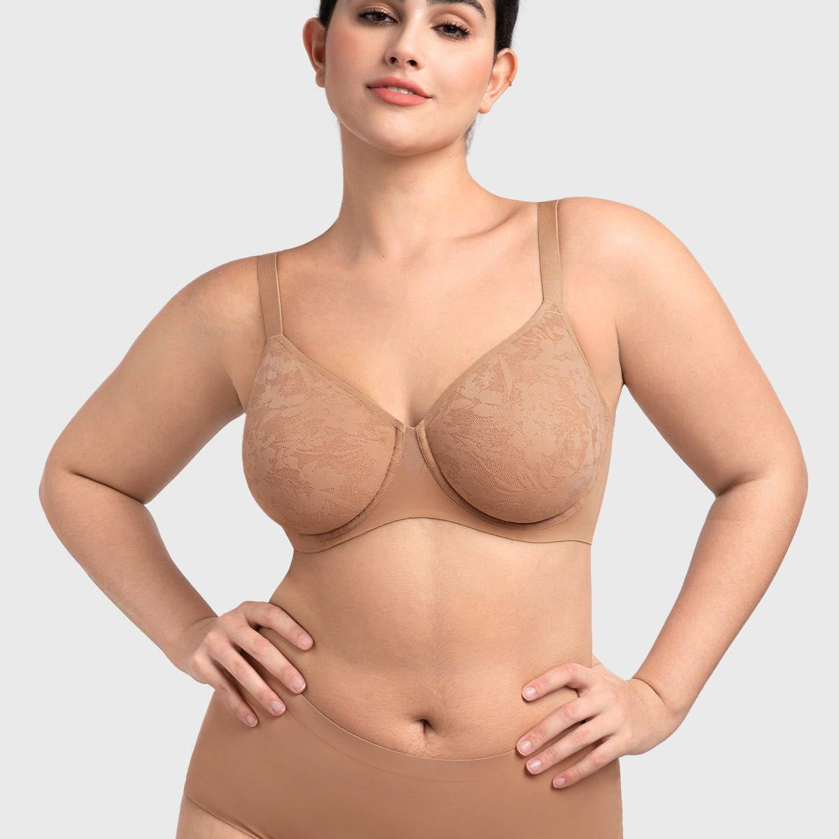 HSIA Auri Seamless Lace Support Bra Full Coverage Underwire Comfort Fit - HSIA