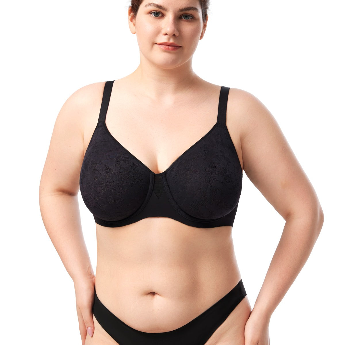 HSIA Auri Seamless Lace Support Bra Full Coverage Underwire Comfort Fit - HSIA