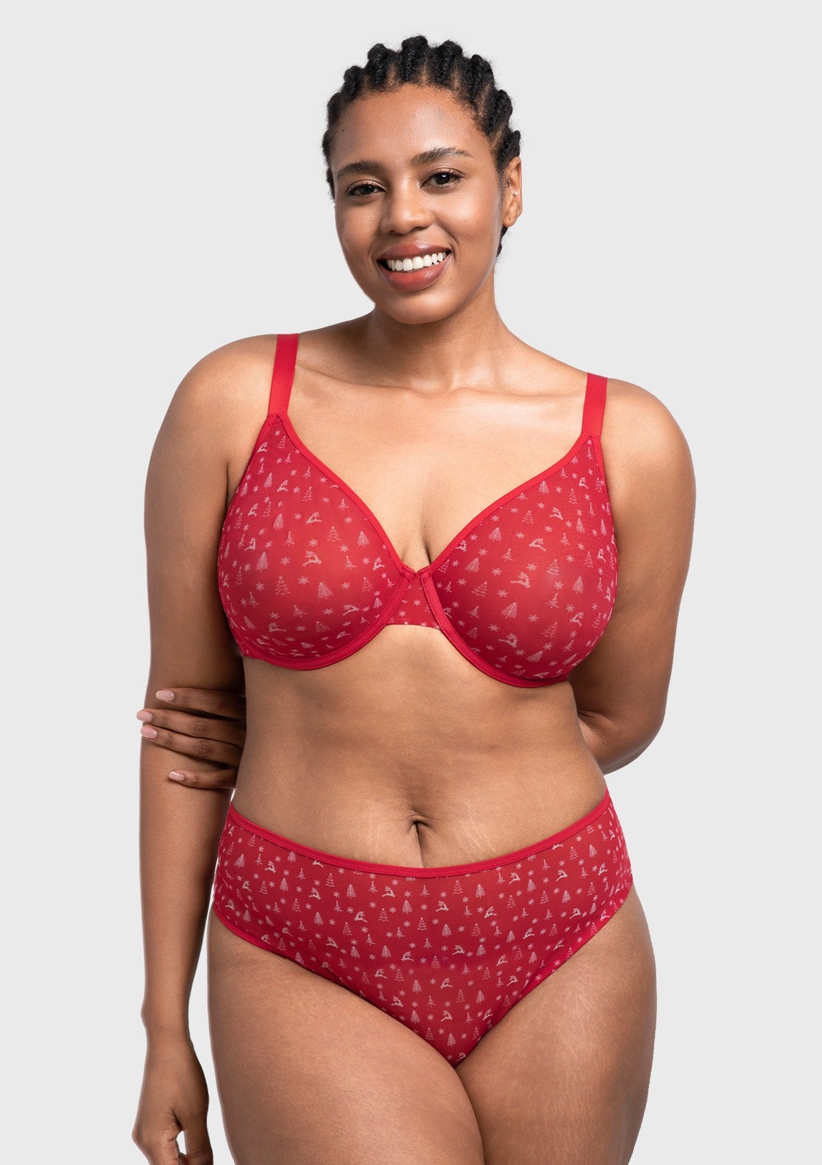 HSIA Christmas Holiday Edit Unlined Plus Size Non-padded Underwire Adjustable Straps Full Coverage Bra - HSIA