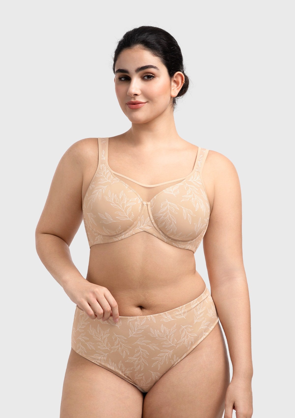 (Cardi B recommends)CoolComfort Smoothing Unlined Underwire Minimizer Bra - HSIA