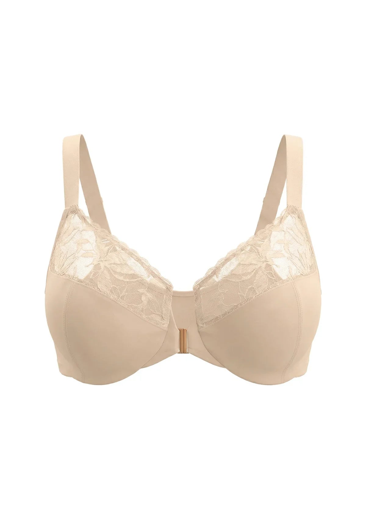 HSIA Anemone Unlined Plus Size Front Closure 3/4 Cup Underwire Back Support Bra Lace Trim for Sculpted Lift Womenswear - HSIA