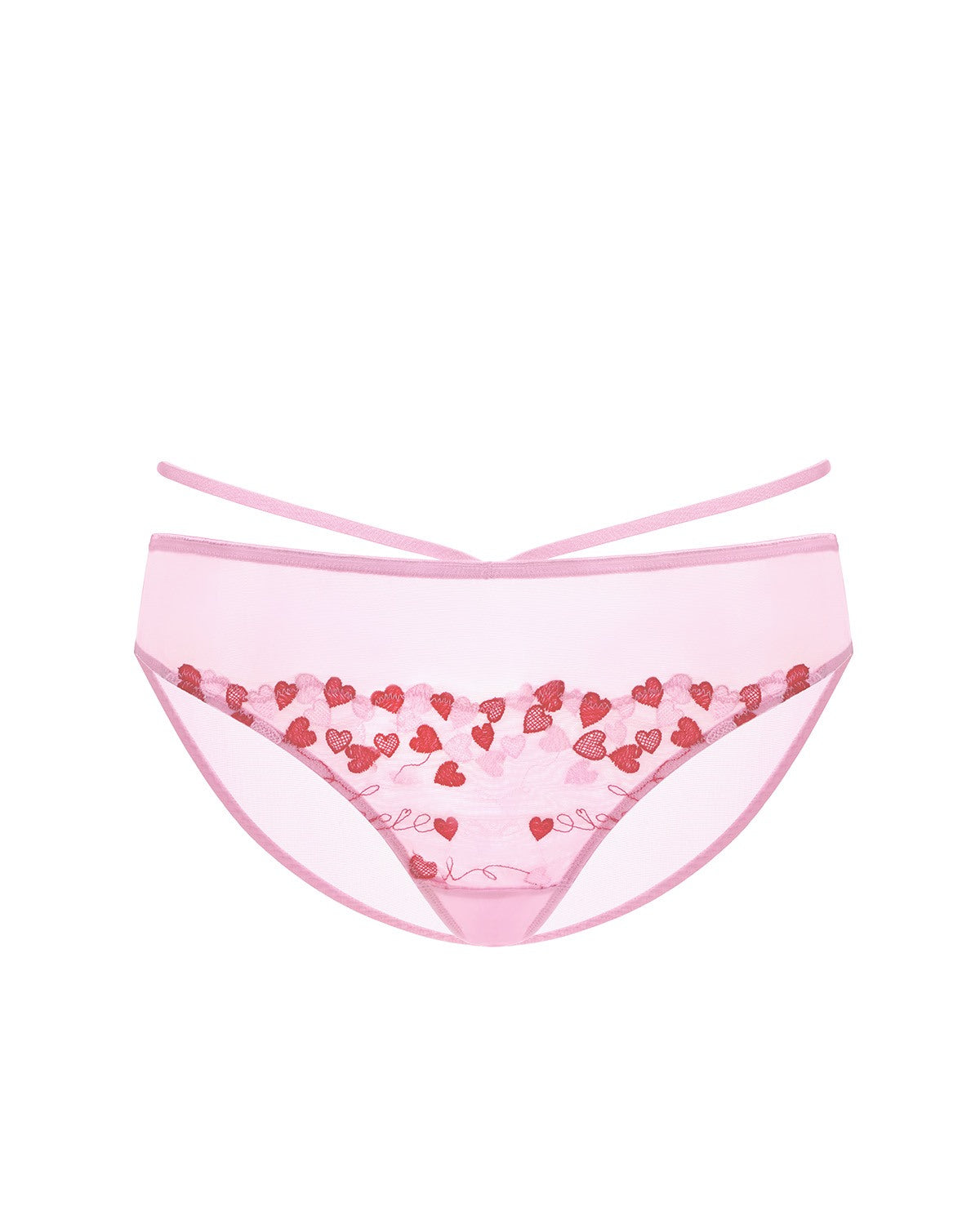 HSIA Renna Holiday Embroidered Pink Mesh Brief Underwear - HSIA
