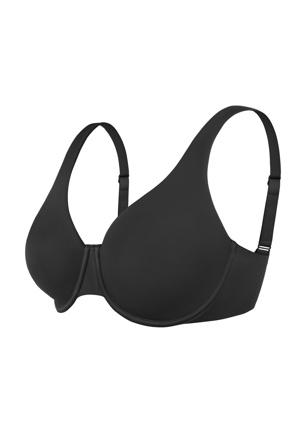 Full Coverage Plus Size T-Shirt Bra with Silky Satin Feel - HSIA